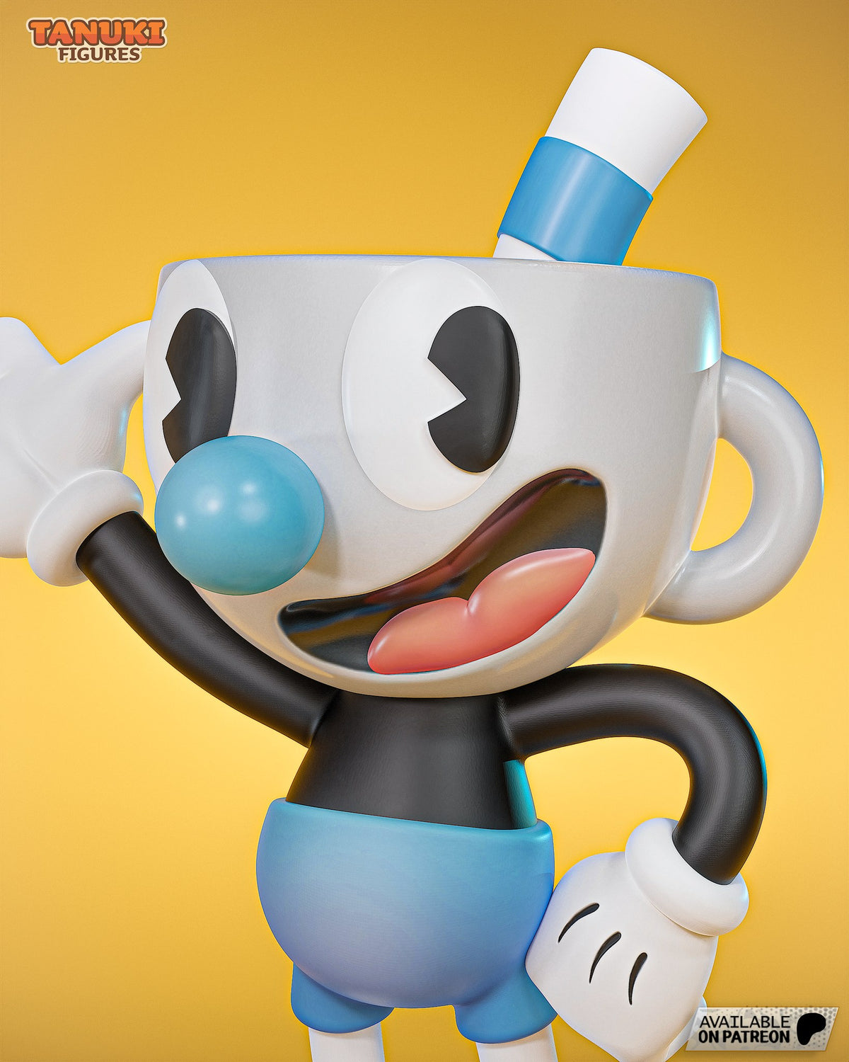 Mugman (Cuphead) resin figure by Tanuki Figures — studio render 7