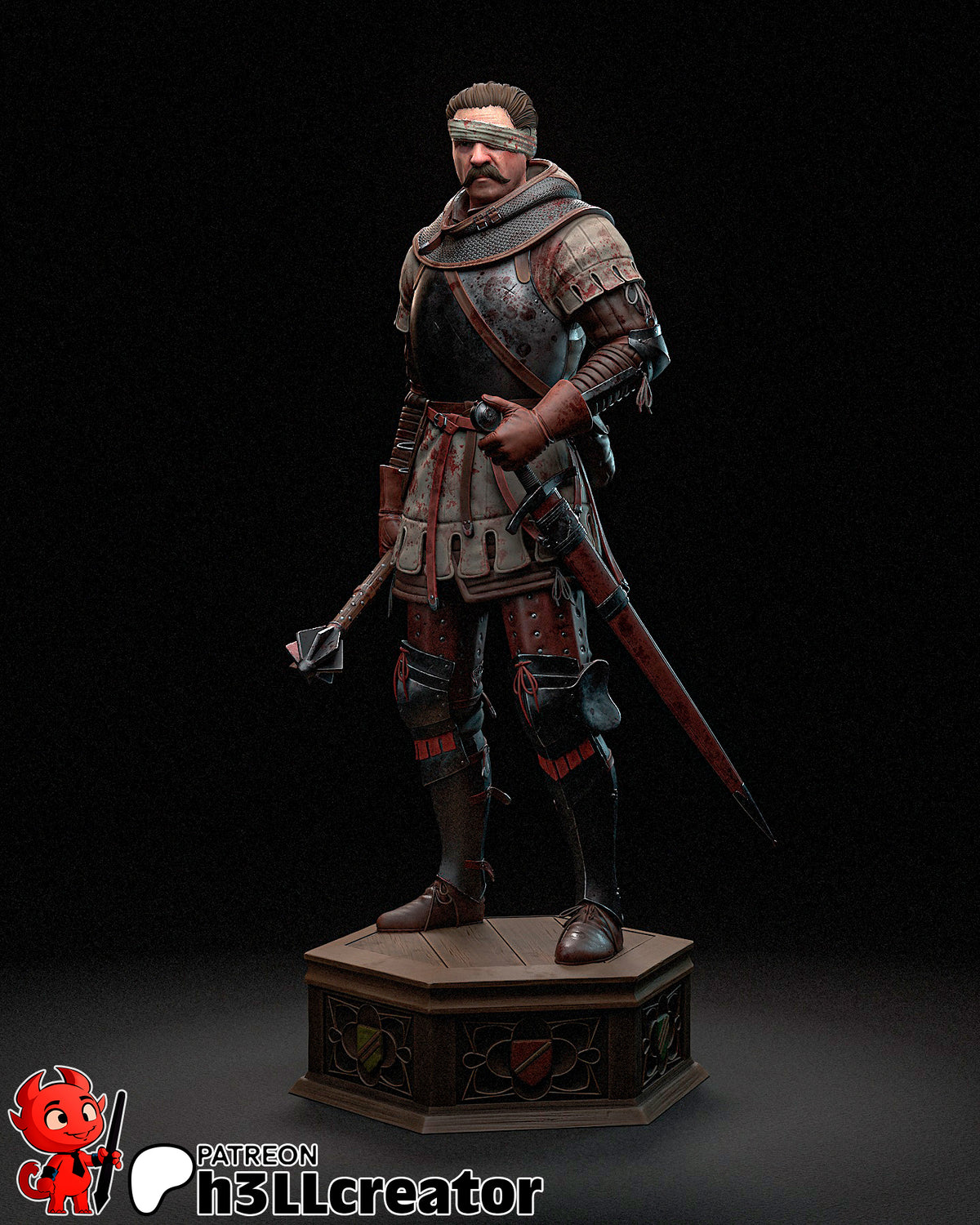 Jan Zizka (Kingdom Come Deliverance) resin figure by h3LLcreator — studio render 3