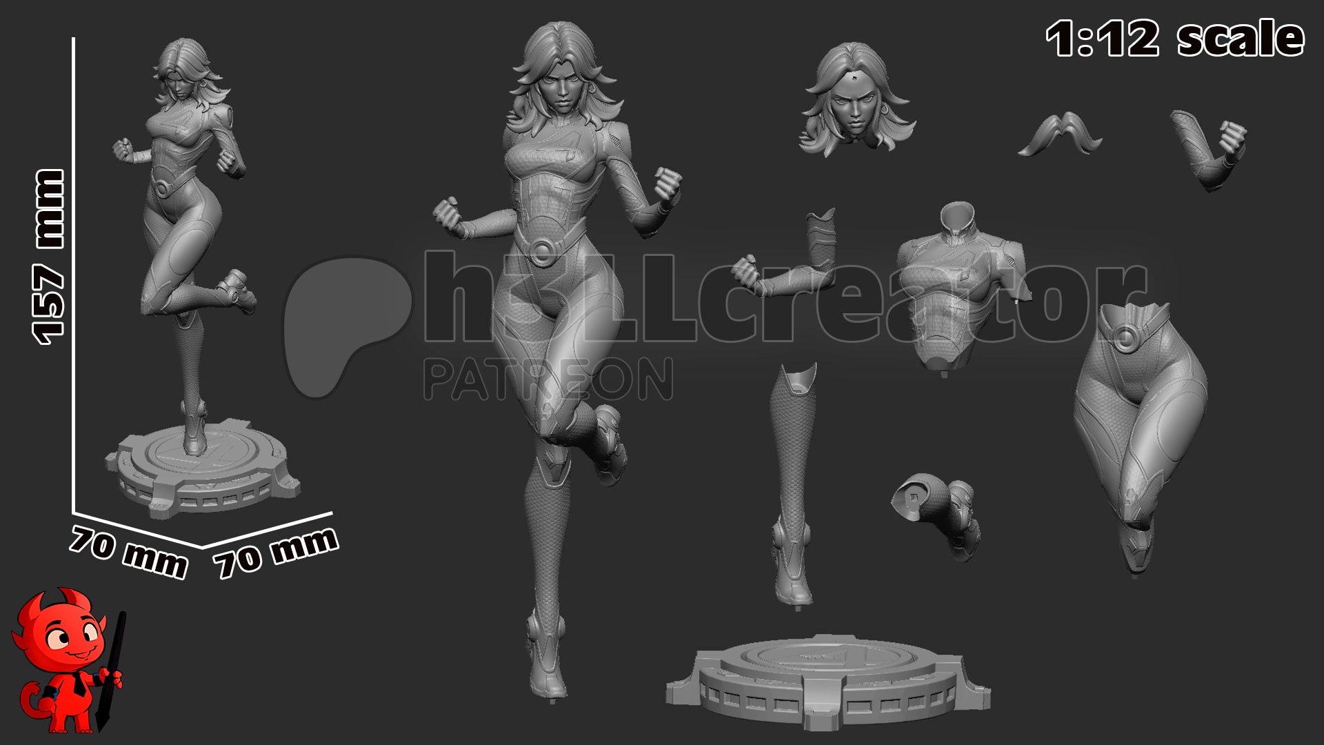 Sue Storm (Marvel) resin figure by h3LLcreator — studio render 14