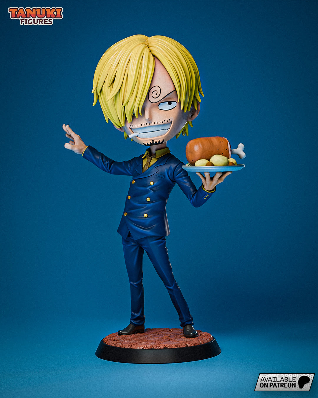Sanji (One Piece) resin figure by Tanuki Figures — studio render 1