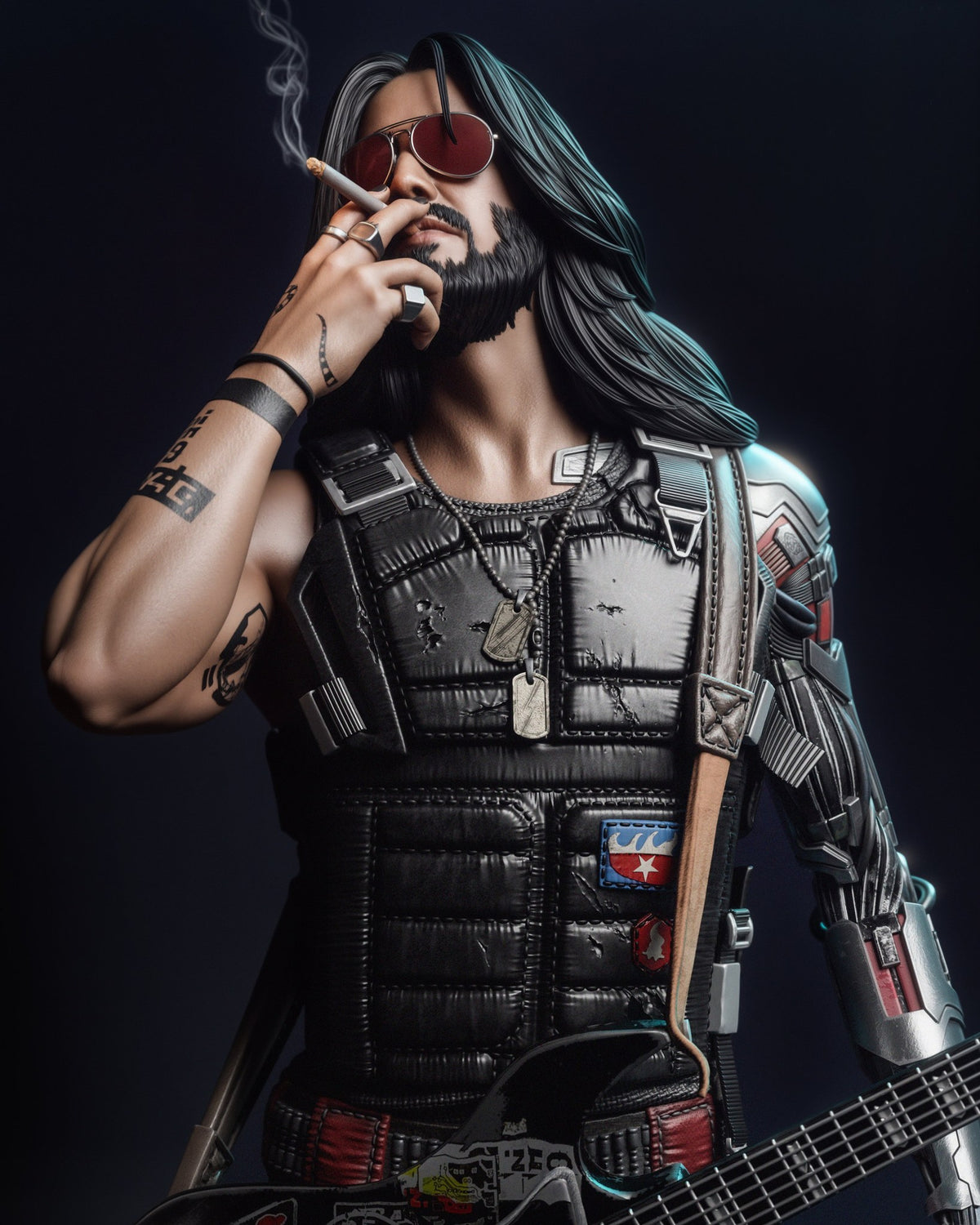 Johnny Silverhand Cyberpunk 2077 resin figure by CA 3D Studios — studio preview 1