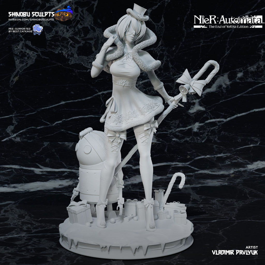 2B (NieR Automata) resin figure by Shinobu Sculpts — studio render 8