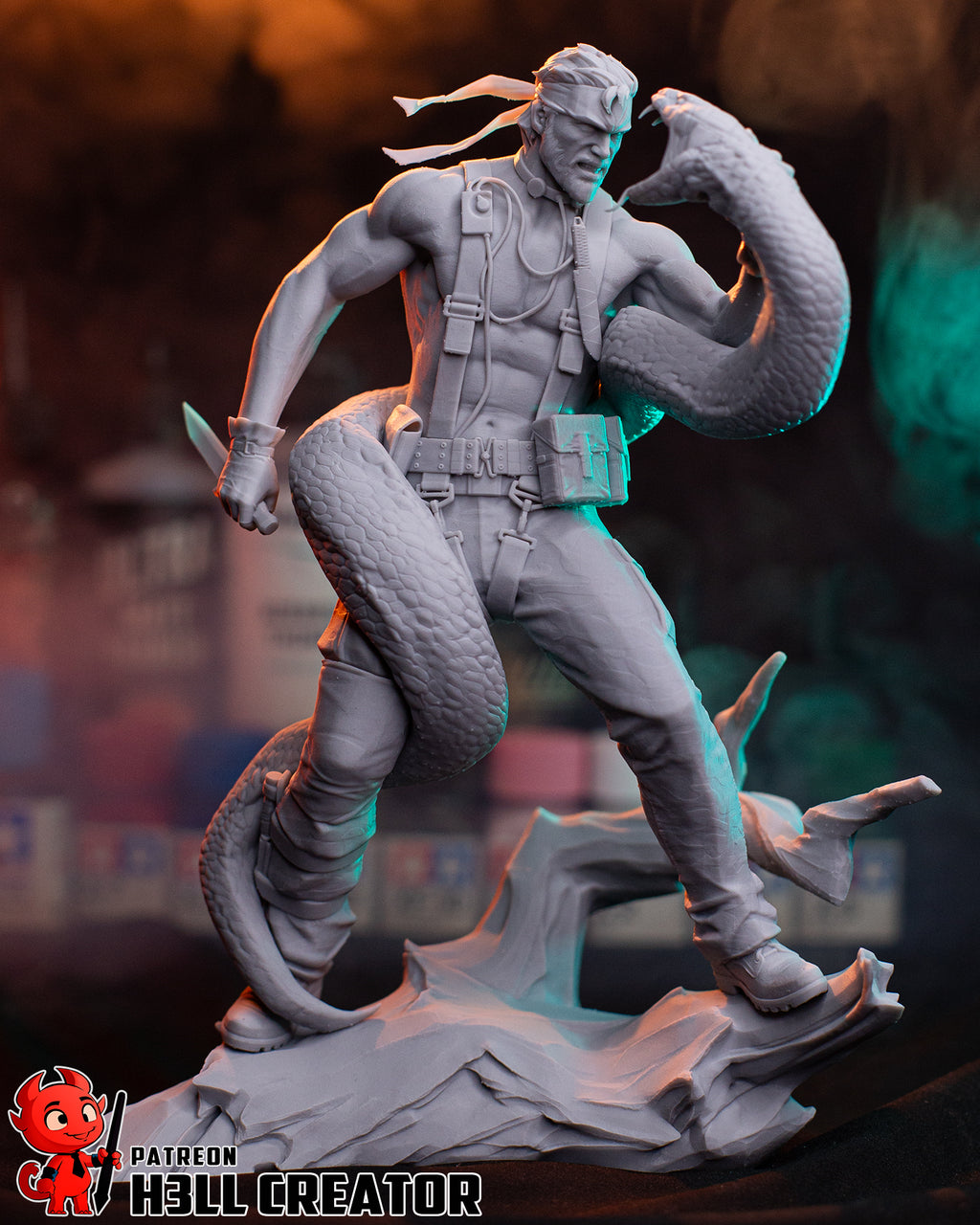 Big Boss (Metal Gear Solid) resin figure by h3LLcreator — studio render 11