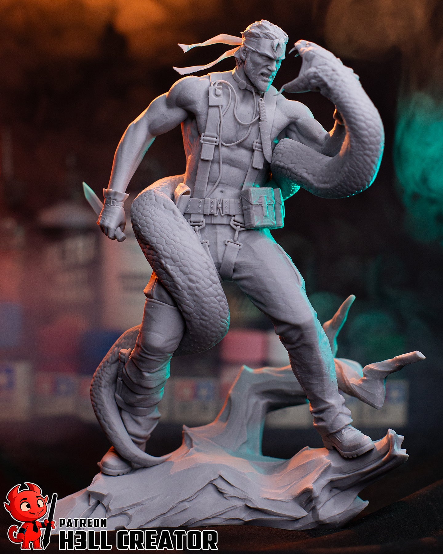 Big Boss (Metal Gear Solid) resin figure by h3LLcreator — studio render 11