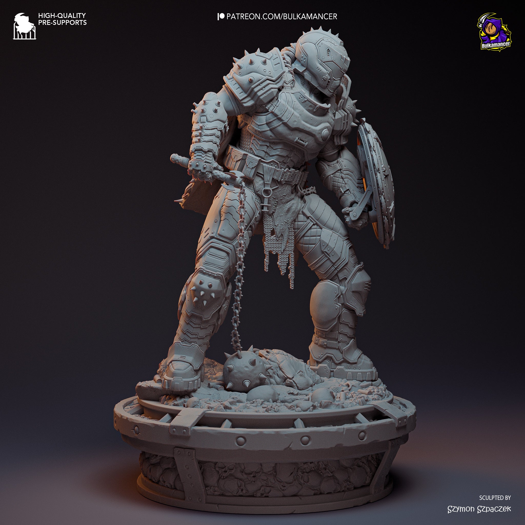 Doom Slayer (Doom) resin figure by Bulkamancer — studio render 16