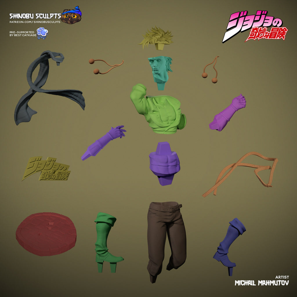 Joseph Joestar (Jojo's Bizarre Adventure) resin figure by Shinobu Sculpts — studio render 7