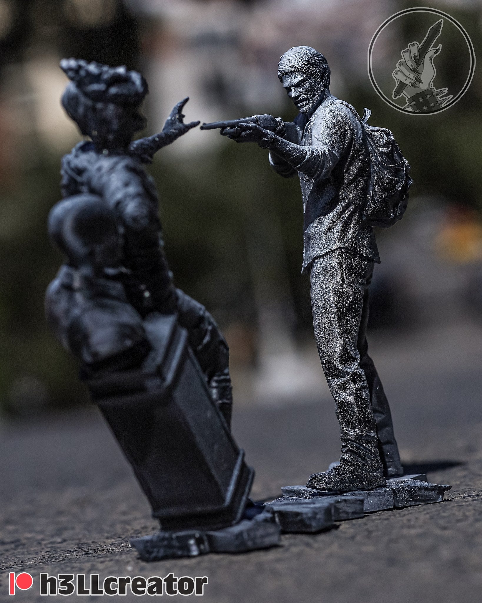 Joel and Ellie (The Last of Us) resin figure by h3LLcreator — studio render 6