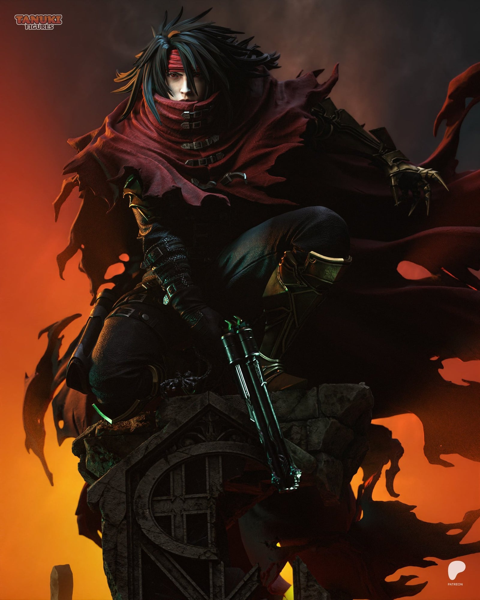 Vincent Valentine (Final Fantasy) resin figure by Tanuki Figures — studio render 3