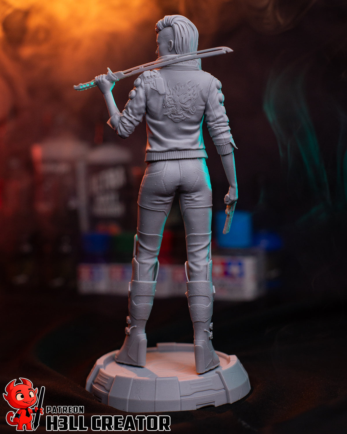 Female V (Cyberpunk 2077) resin figure by h3LLcreator — studio render 15