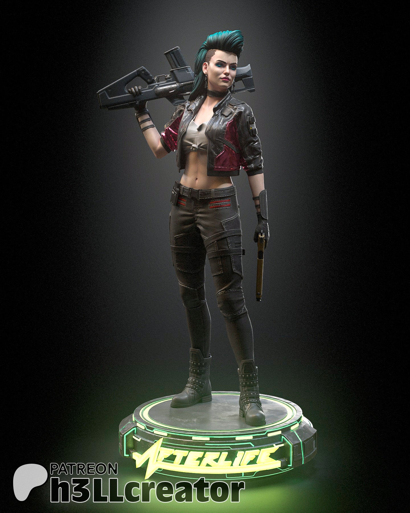 Rogue Amendiares (Cyberpunk 2077) resin figure by h3LLcreator — studio render 2
