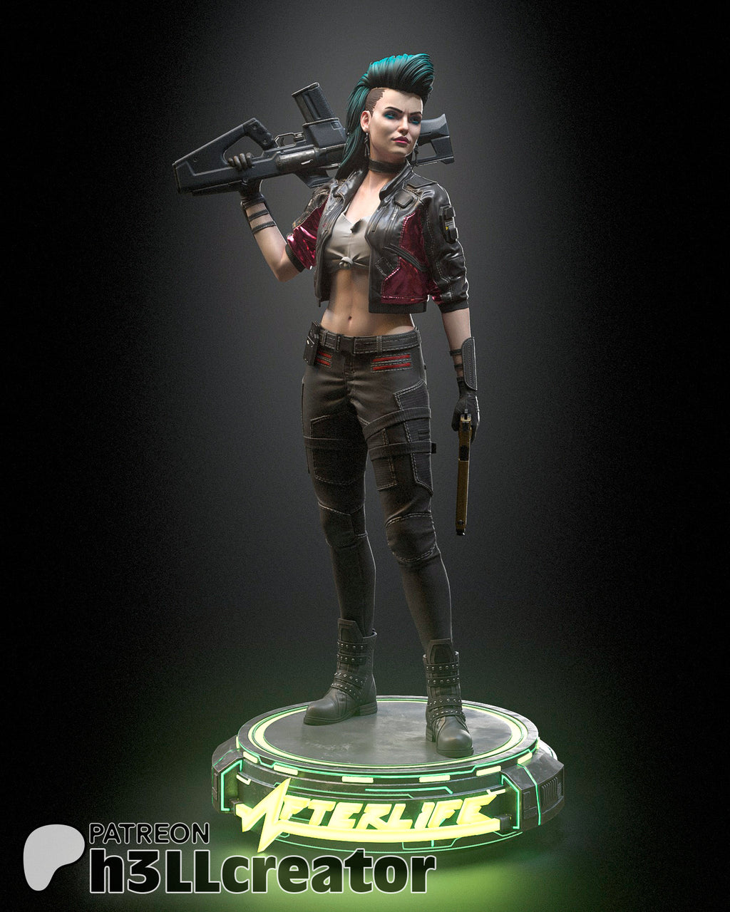 Rogue Amendiares (Cyberpunk 2077) resin figure by h3LLcreator — studio render 2