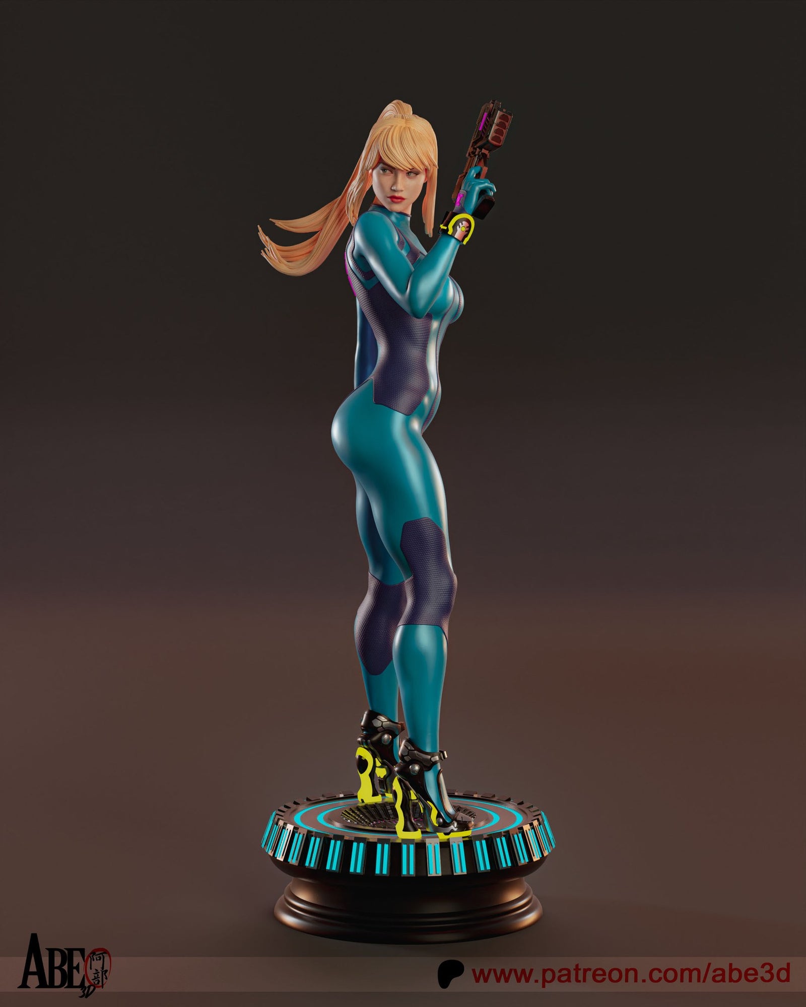 Samus Aran (Metroid) resin figure by Abe3D — studio render 3