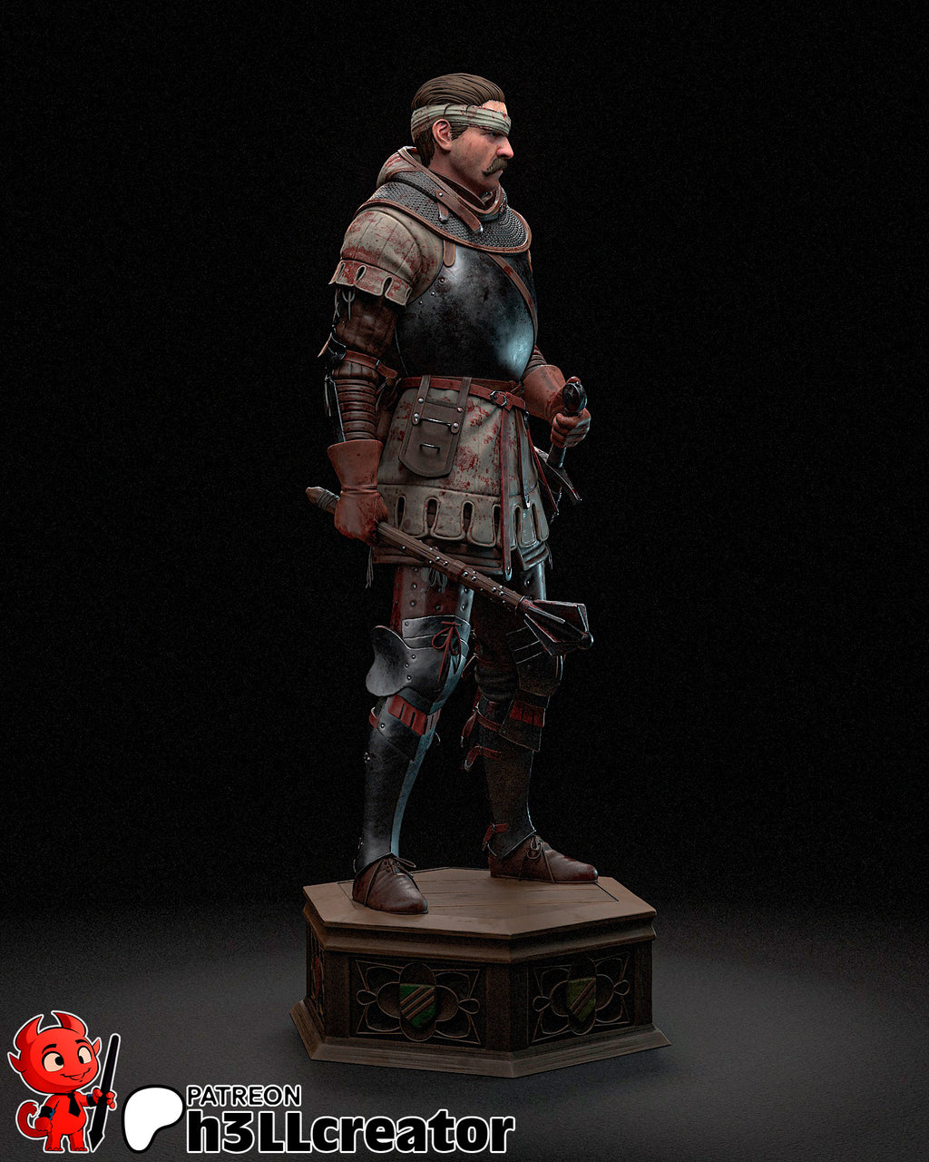 Jan Zizka (Kingdom Come Deliverance) resin figure by h3LLcreator — studio render 6