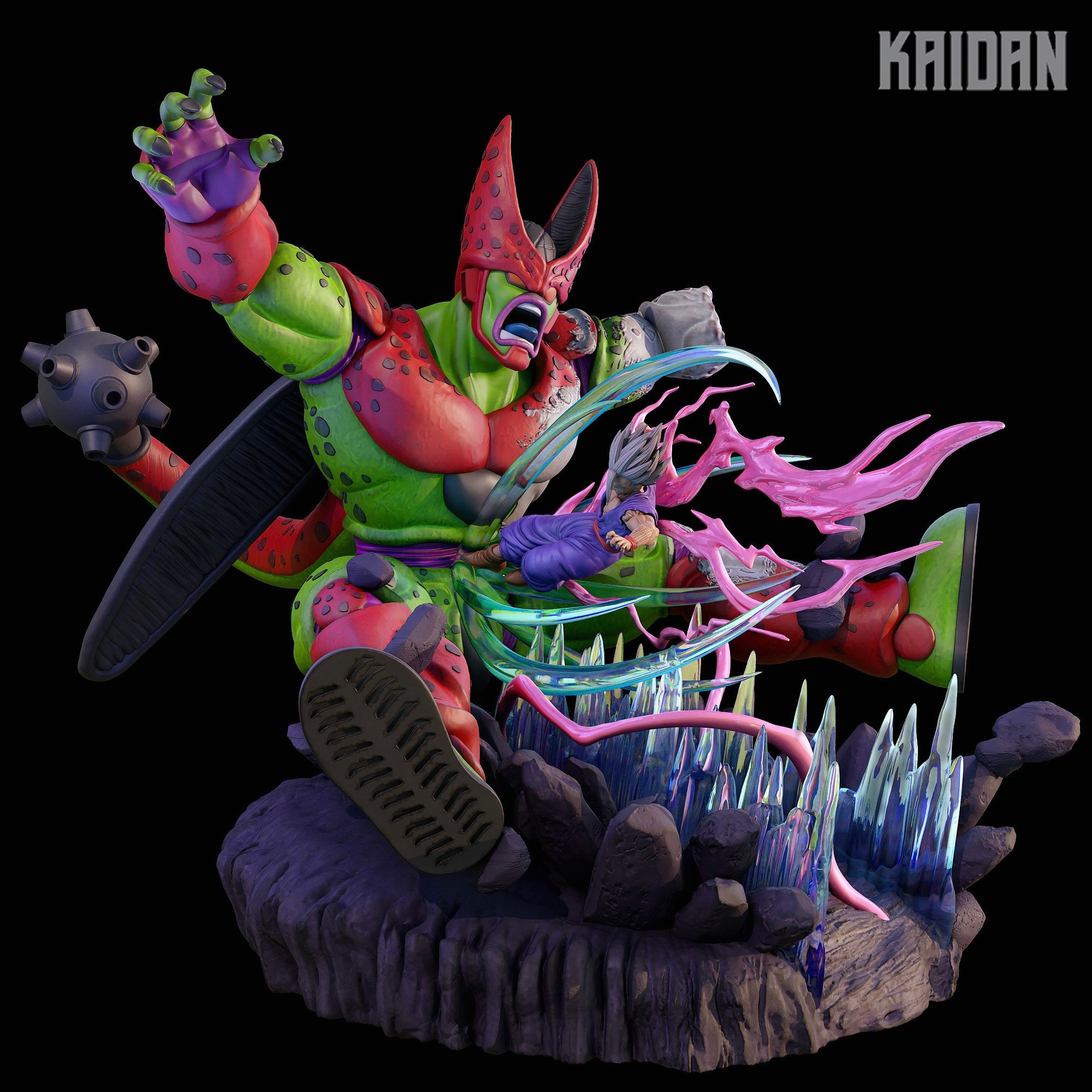 Cell Max and Gohan (Dragon Ball) resin figure by Kaidan 3D — studio render 2