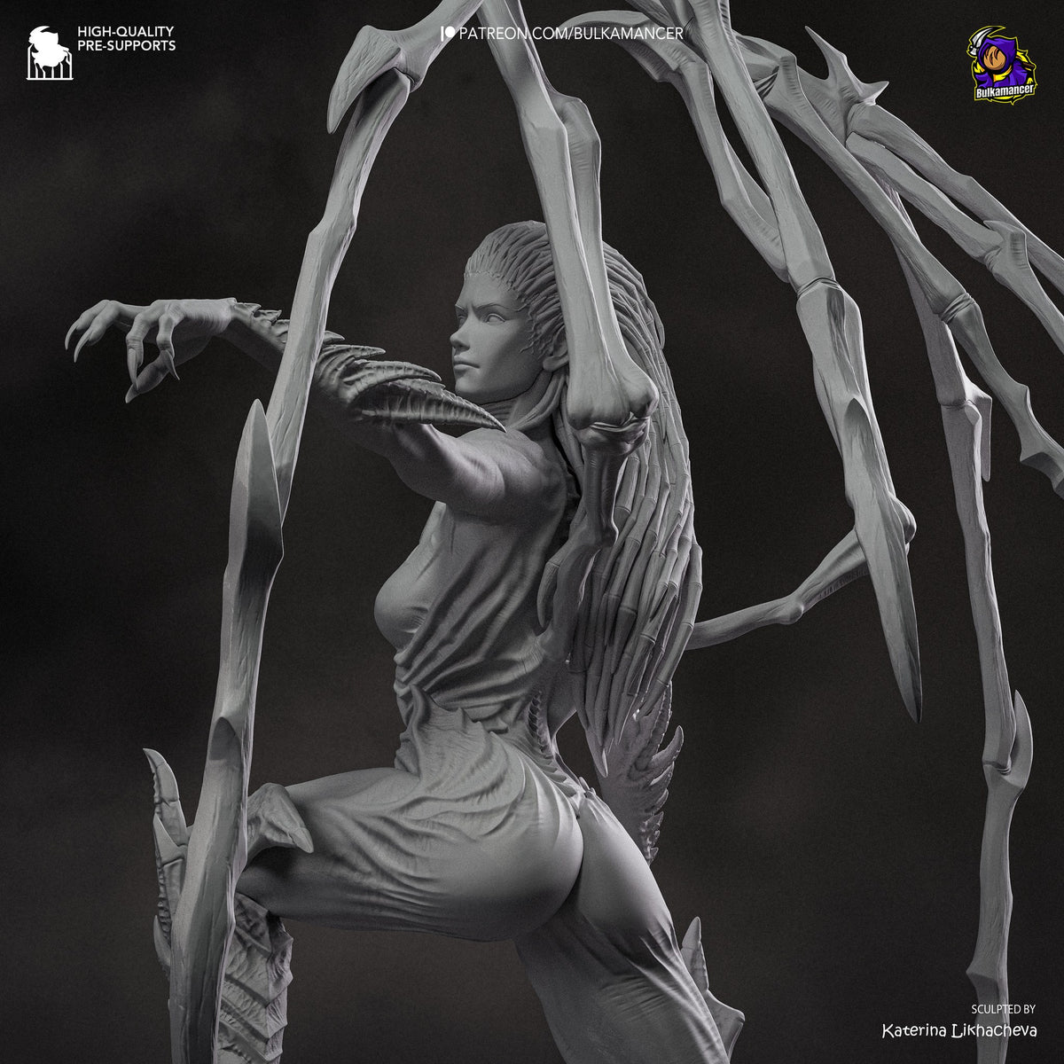 Sarah Kerrigan (StarCraft) resin figure by Bulkamancer — studio render 13