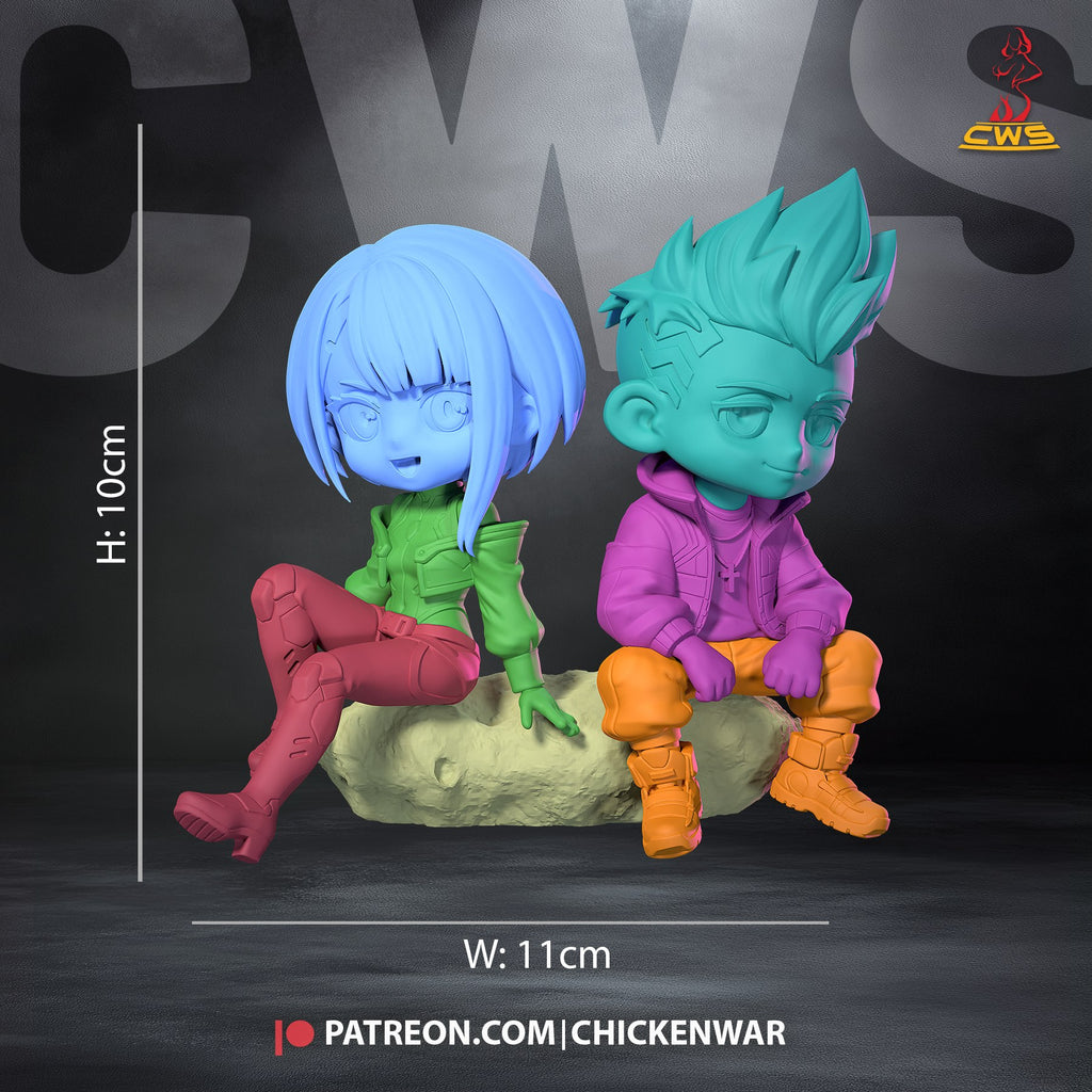 Lucy and David Martinez (Cyberpunk Edgerunners) resin figure by CW Studio — studio render 7