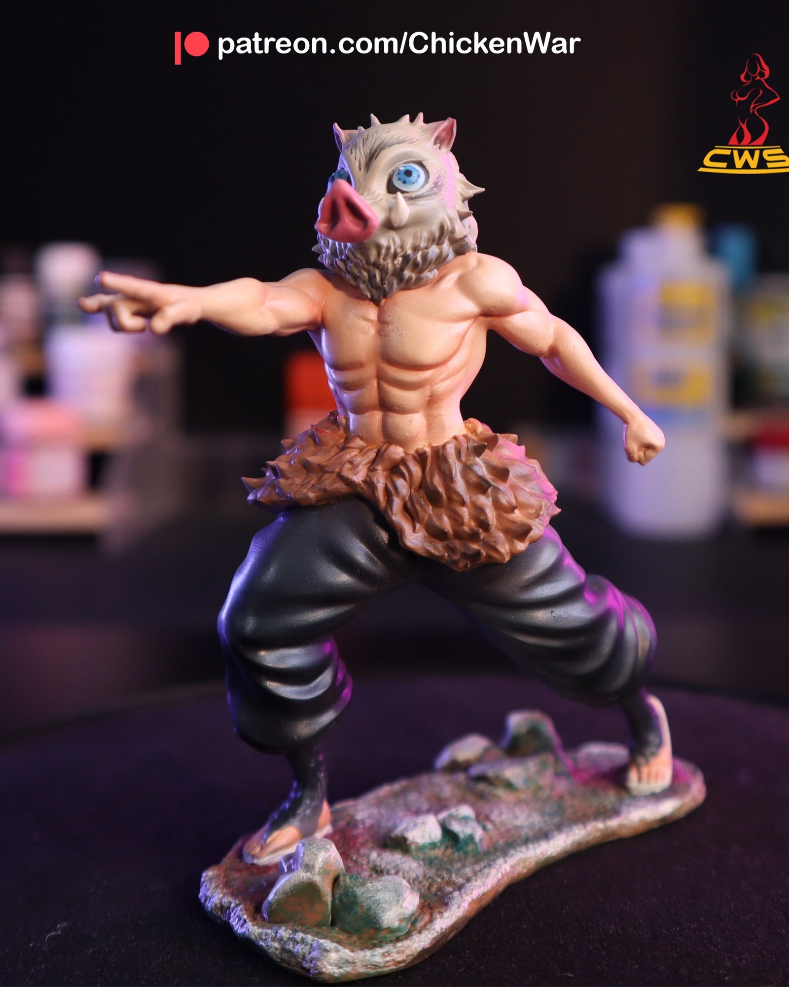 Inosuke Hashibira (Demon Slayer) resin figure by CW Studio — studio render 3