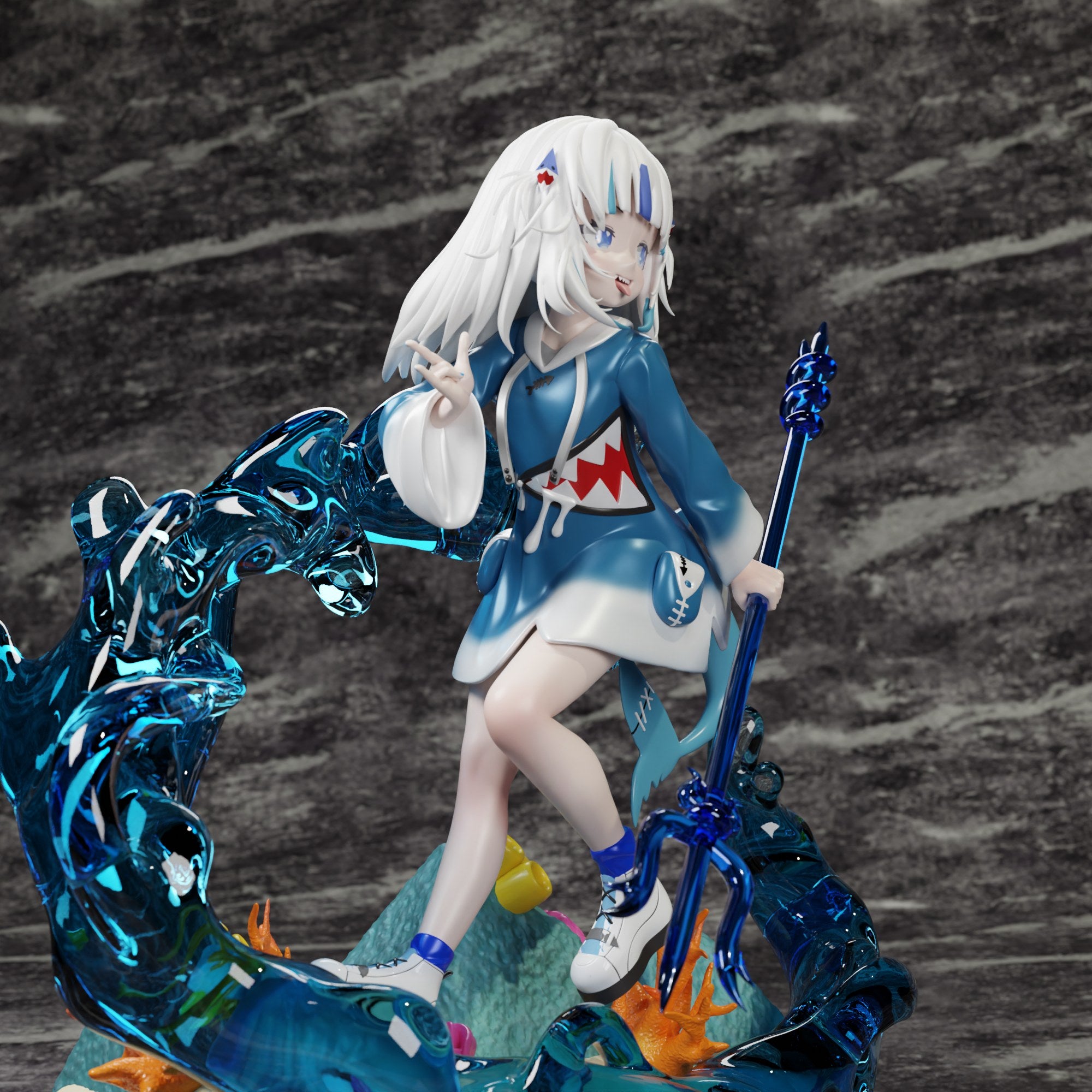 Gawr Gura (Hololive) resin figure by RemyJF — studio render 6