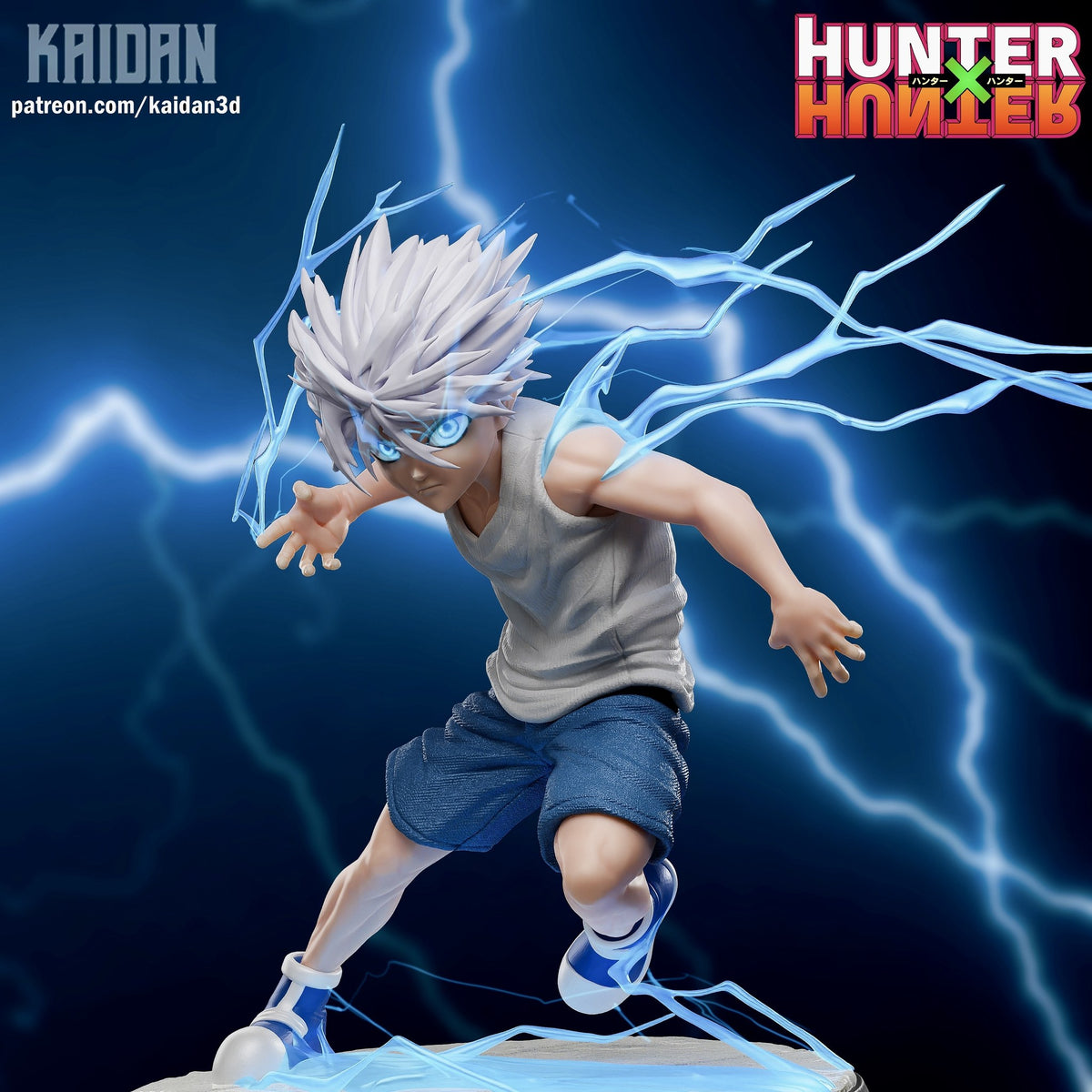 Killua Zoldyck (Hunter x Hunter) resin figure by Kaidan 3D — studio render 1