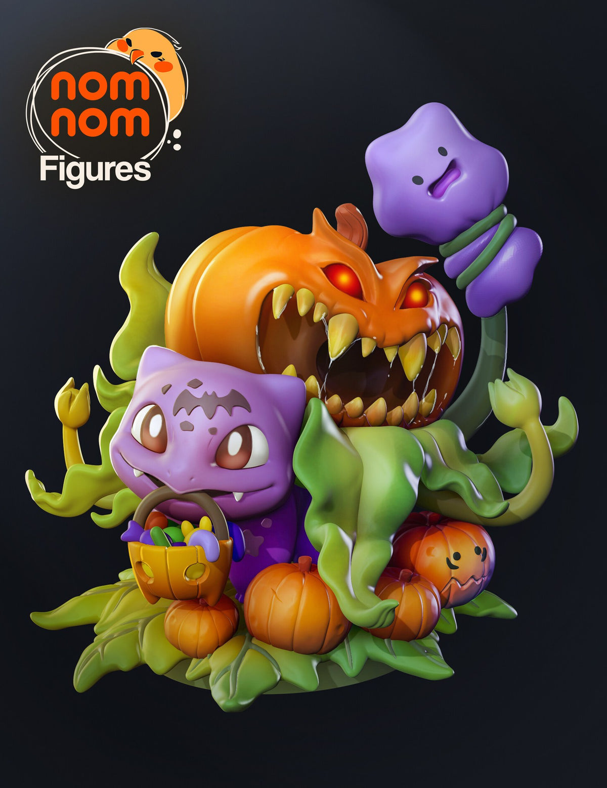 Bulbasaur Pokemon Chibi resin figure by NomNom Figures — studio preview 1
