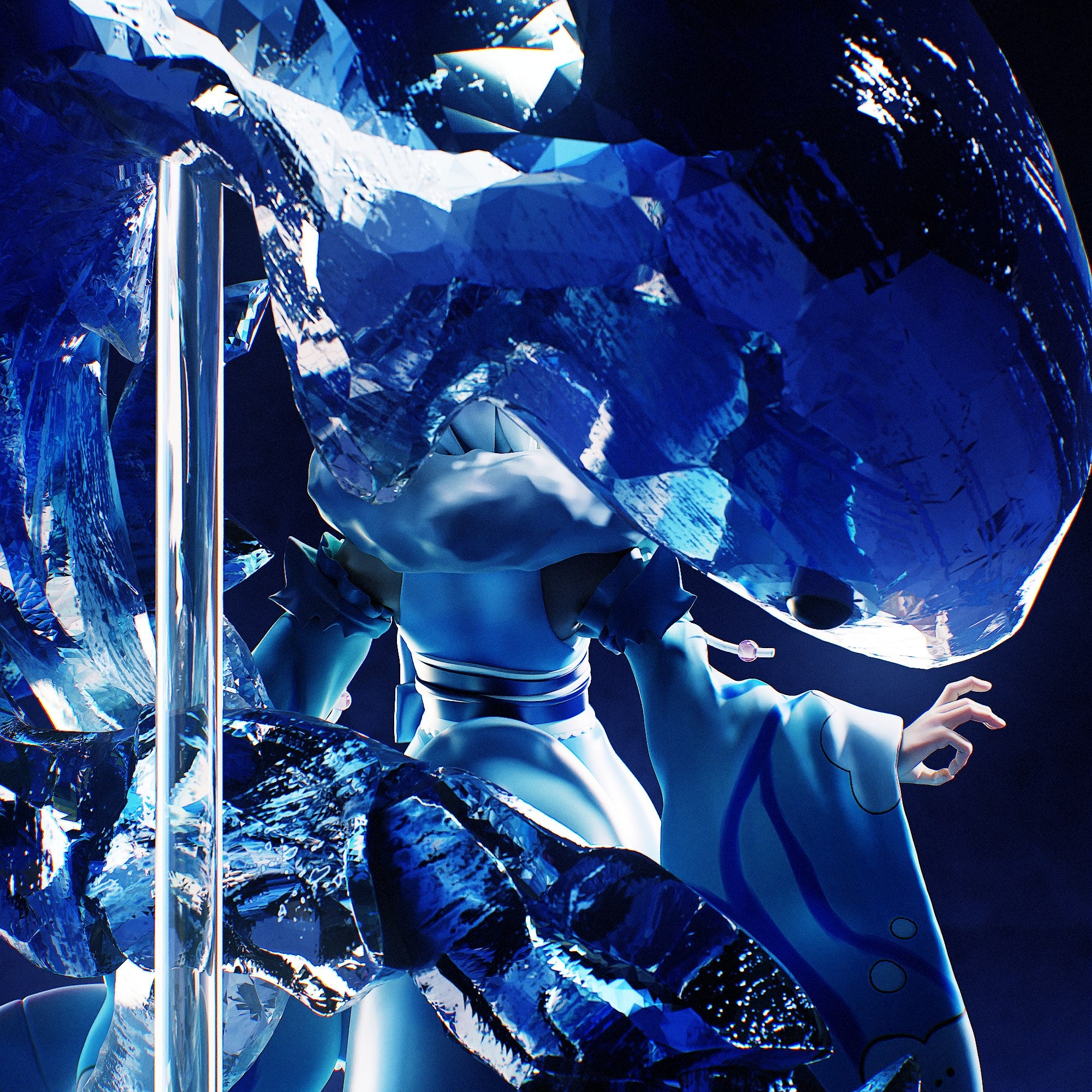 Gawr Gura (Hololive) resin figure by Tenshi Figures — studio render 3