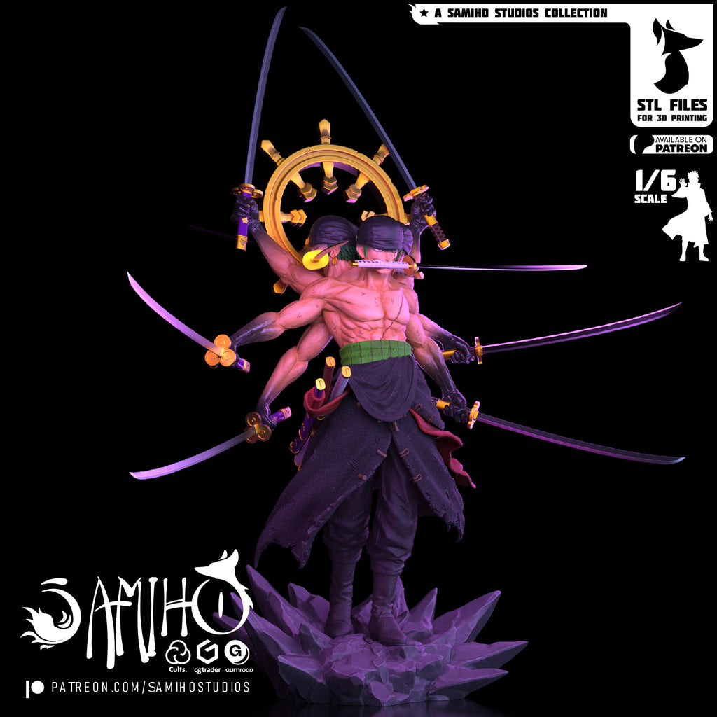 roronoa zoro one piece samiho studios ashura