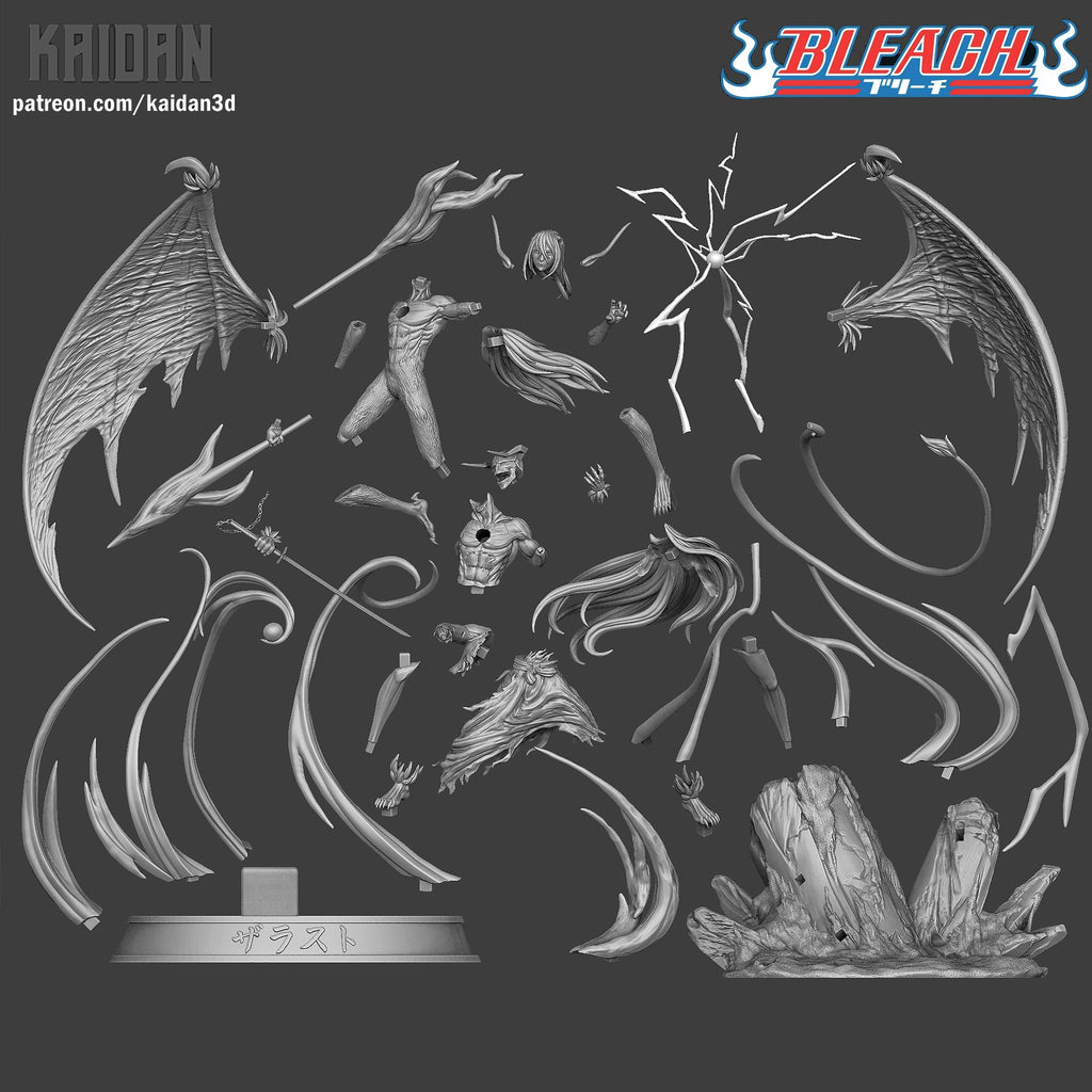 Ichigo and Ulquiorra (Bleach) resin figure by Kaidan 3D — studio render 6