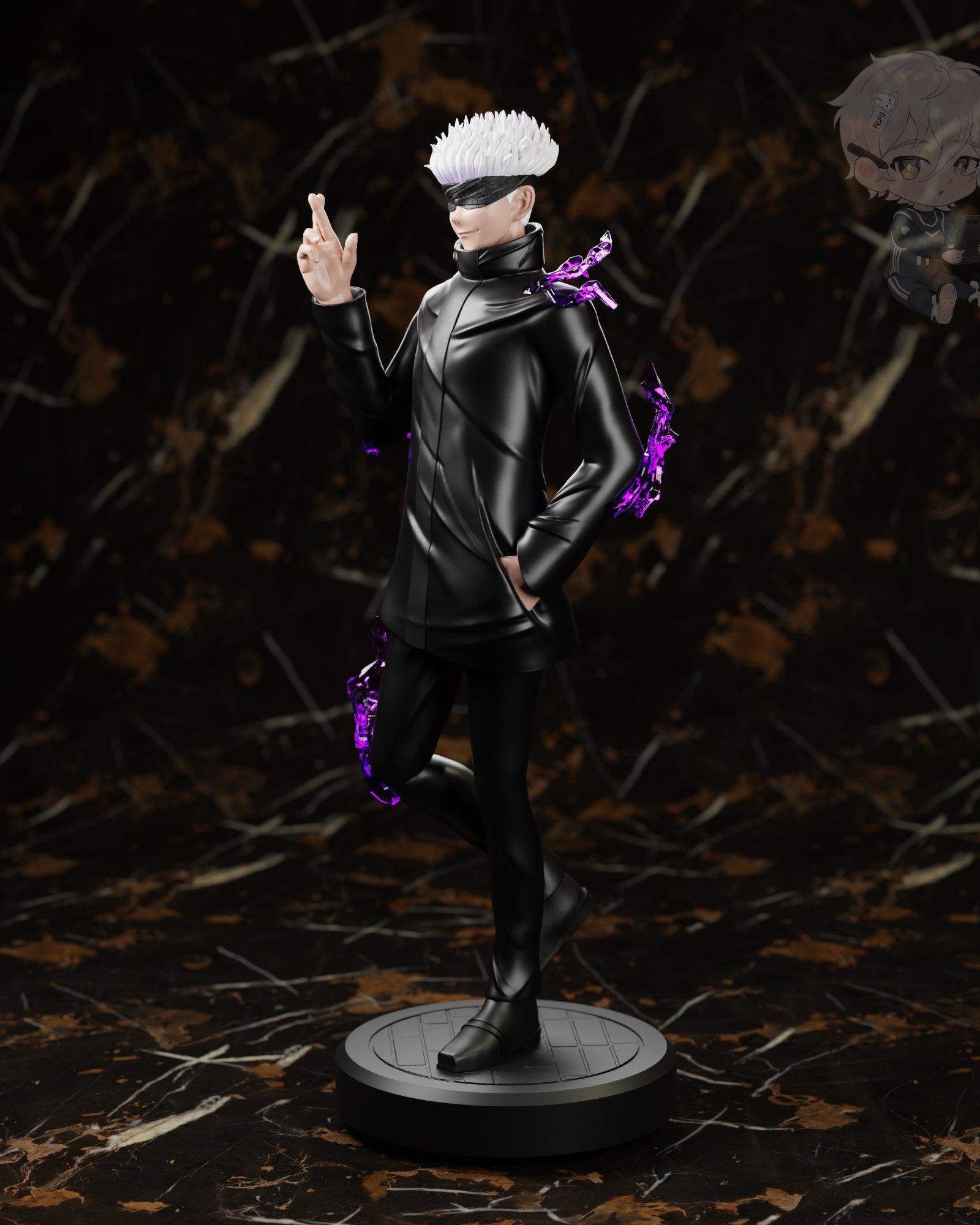 Satoru Gojo (Jujutsu Kaisen) resin figure by RemyJF — studio render 1