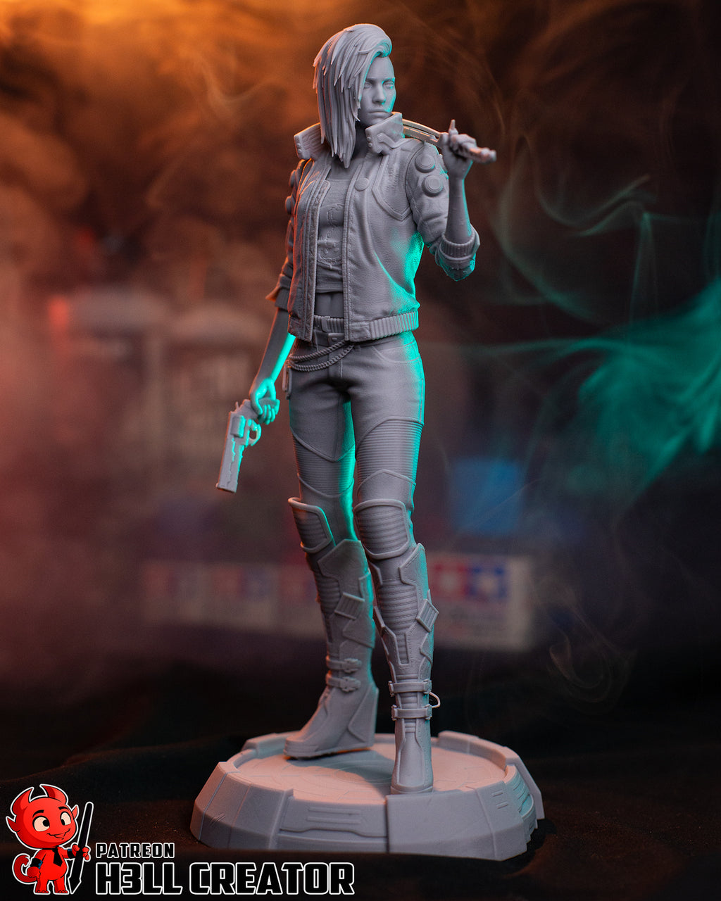 Female V (Cyberpunk 2077) resin figure by h3LLcreator — studio render 13