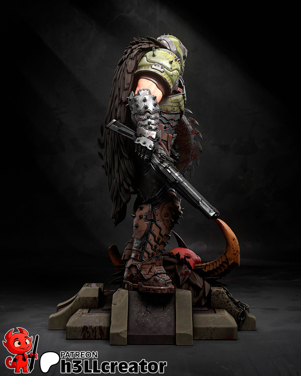 Doom Guy (Doom) resin figure by h3LLcreator — studio render 9