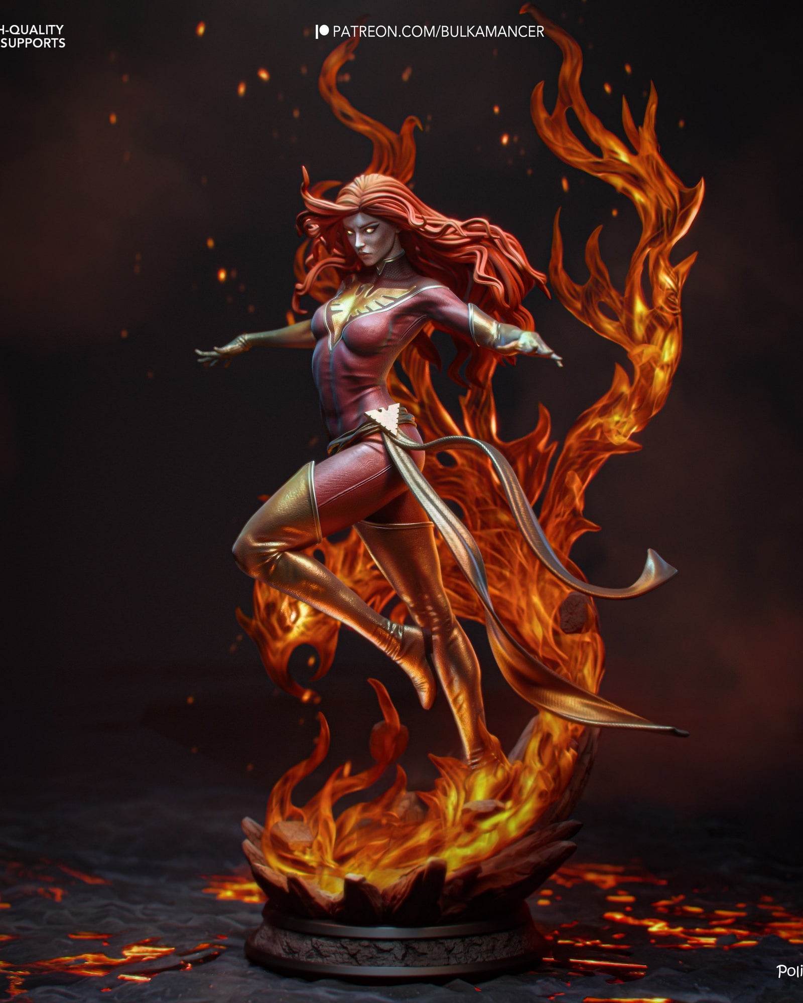 Jean Grey (Marvel) resin figure by Bulkamancer — studio render 5