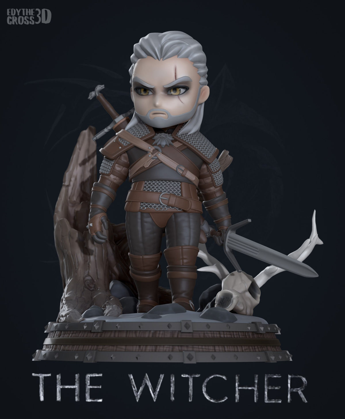 Geralt of Rivia The Witcher resin figure by NomNom Figures — studio preview 1
