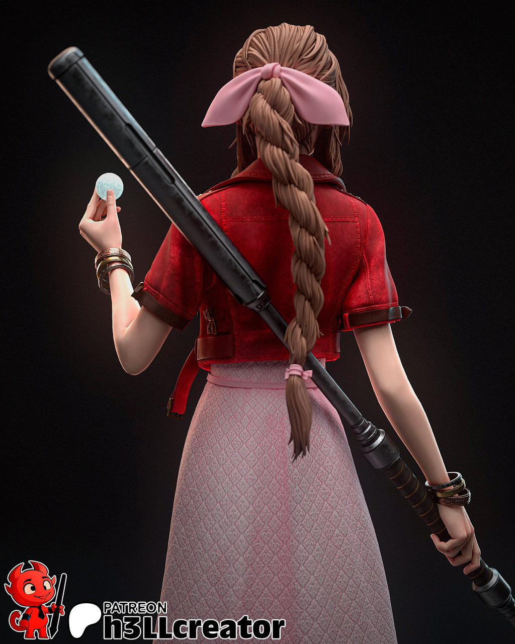Aerith Gainsborough (Final Fantasy) resin figure by h3LLcreator — studio render 6