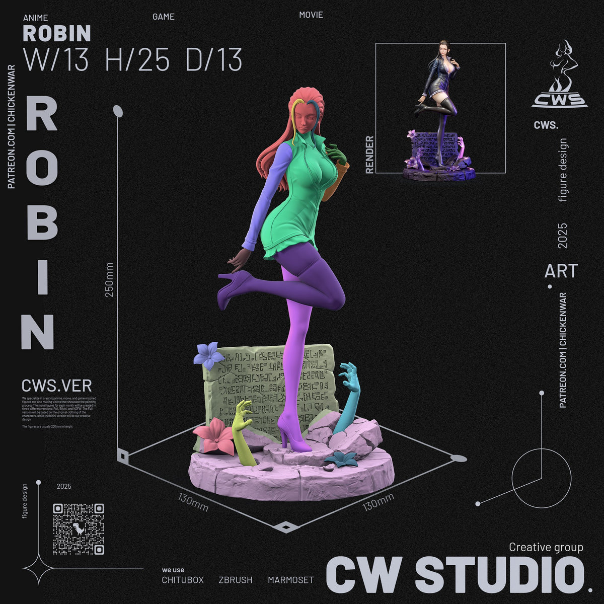 Nico Robin (One Piece) resin figure by CW Studio — studio render 10