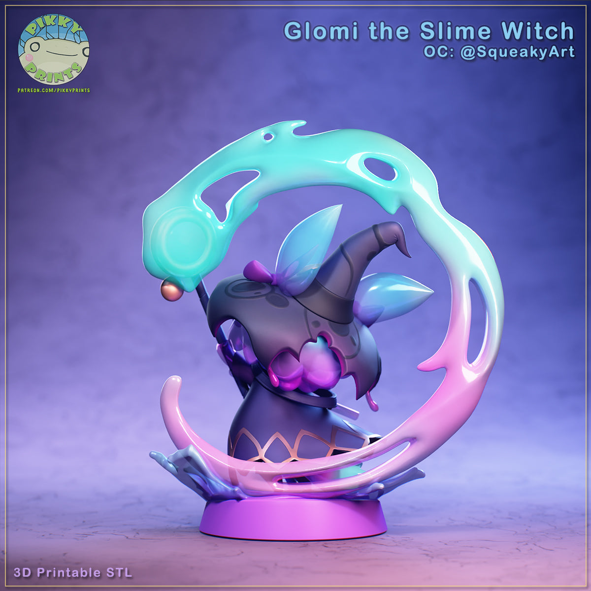 Glomi the Slime Witch (_Original Characters) resin figure by PikkyPrints — studio render 2