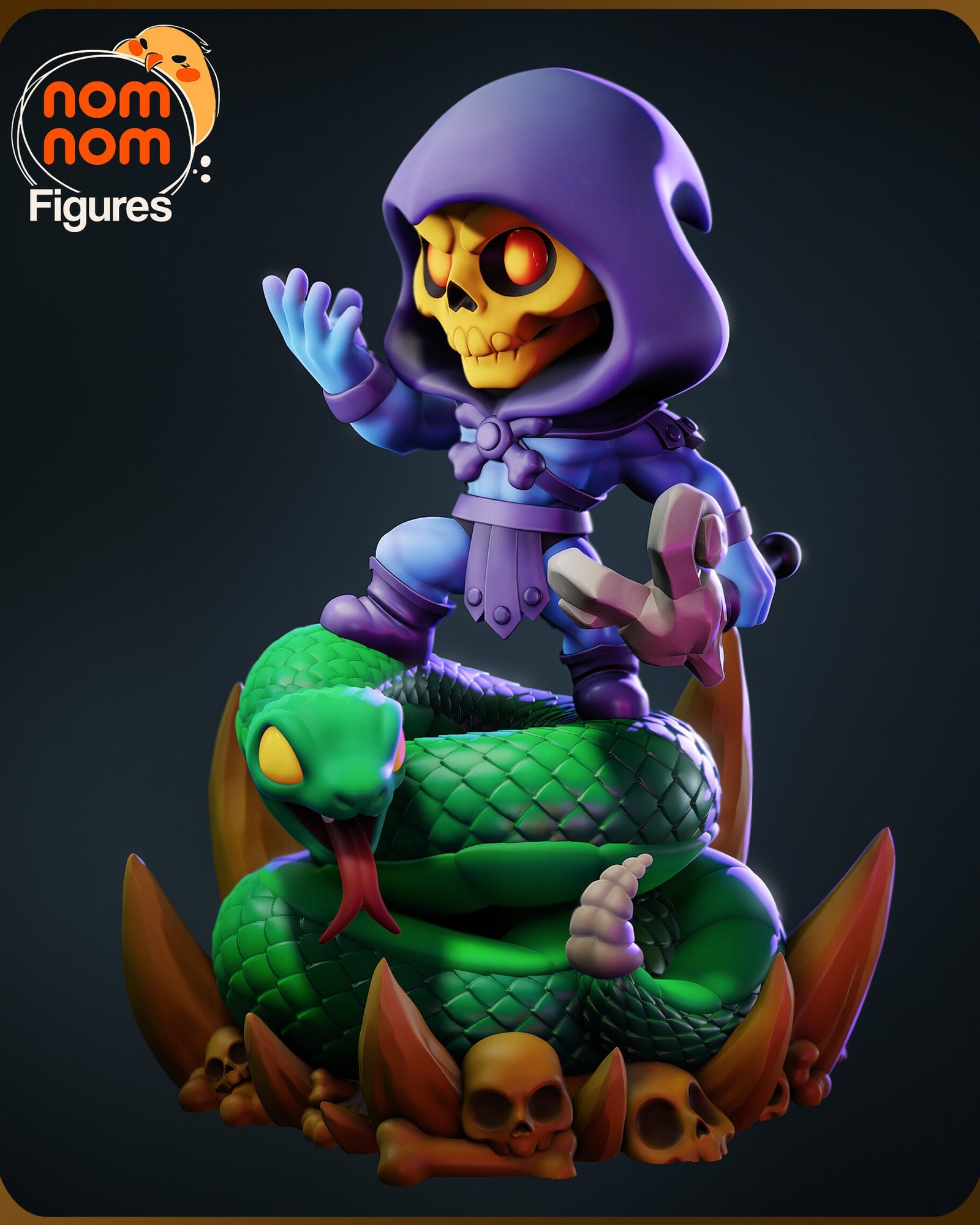 Skeletor He-Man Chibi resin figure by NomNom Figures — studio preview 2