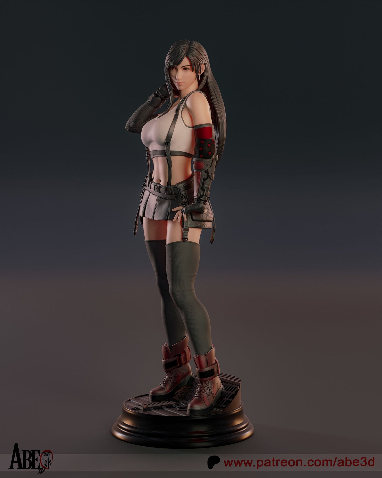 Tifa Lockhart (Final Fantasy) resin figure by Abe3D — studio render 2
