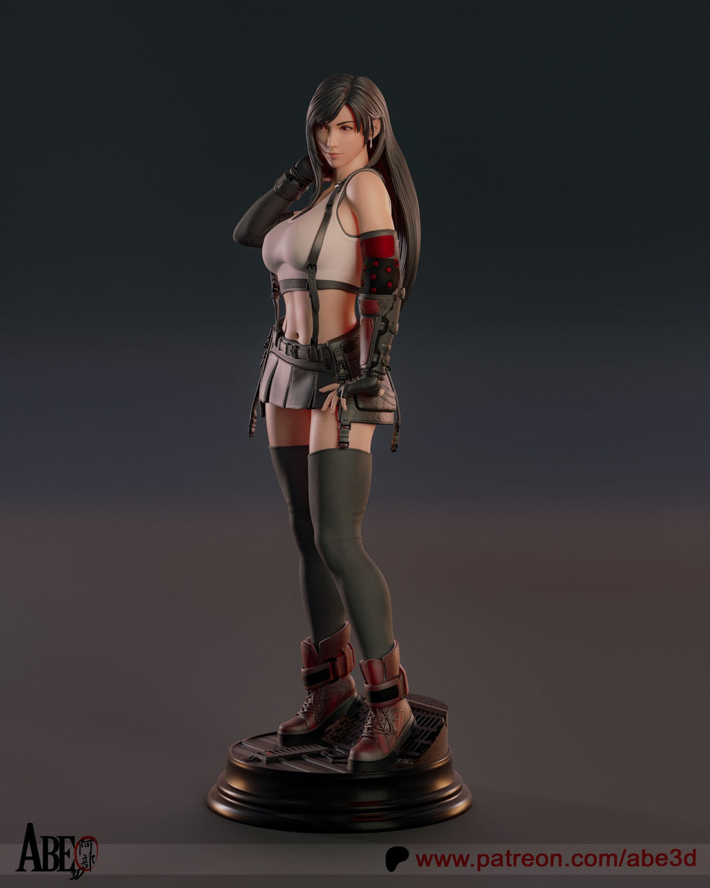Tifa Lockhart (Final Fantasy) resin figure by Abe3D — studio render 2
