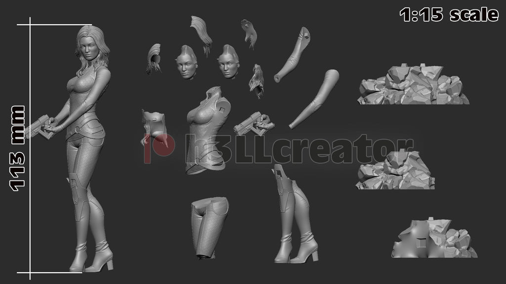 Miranda Lawson (Mass Effect) resin figure by h3LLcreator — studio render 11