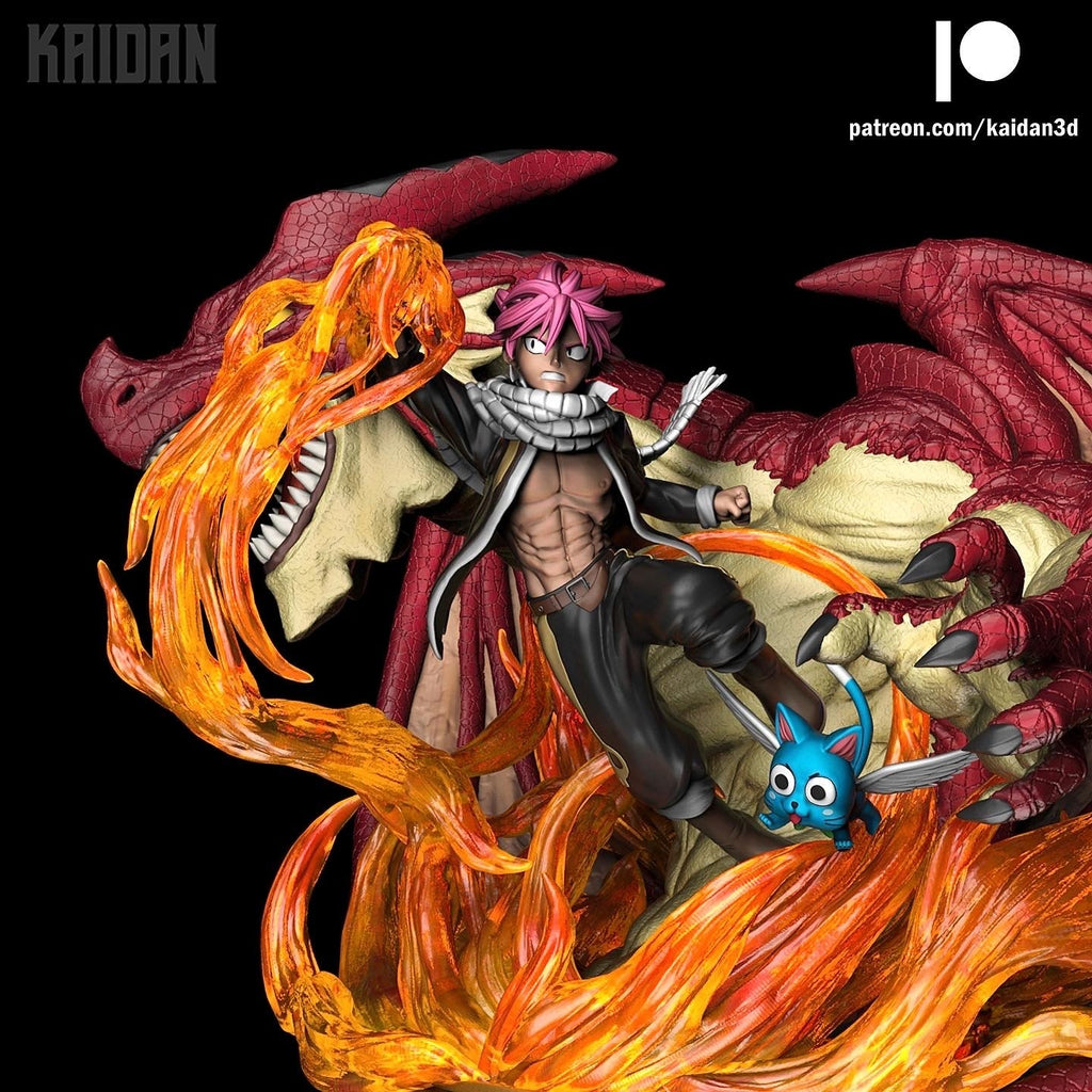 Natsu and Igneel (Fairy Tail) resin figure by Kaidan 3D — studio render 2