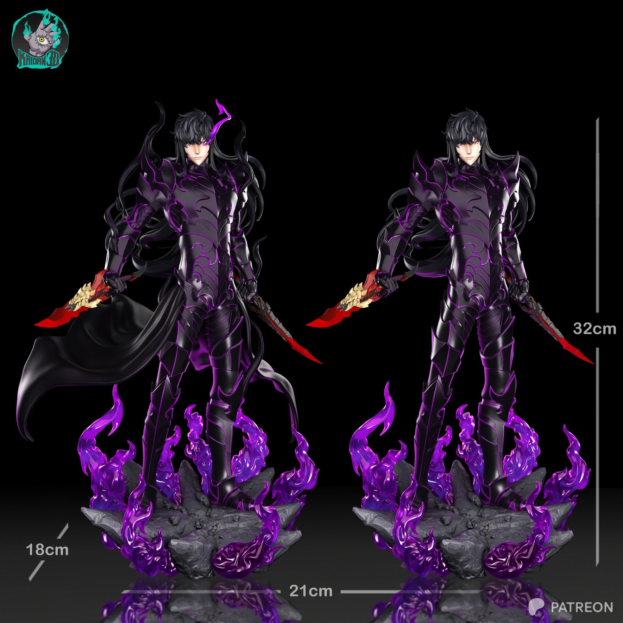 Sung Jinwoo (Solo Leveling) resin figure by Kaidan 3D — studio render 5