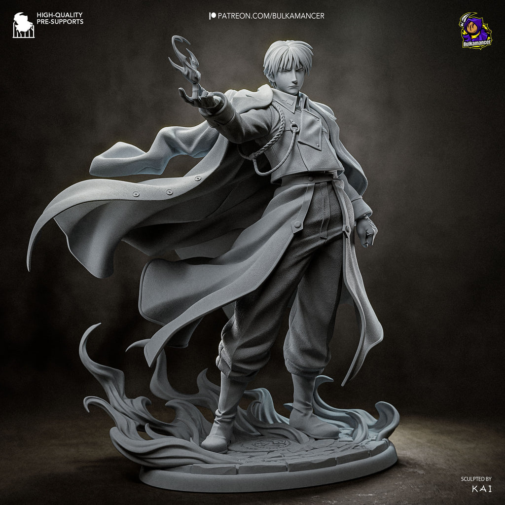 Roy Mustang (Fullmetal Alchemist) resin figure by Bulkamancer — studio render 12