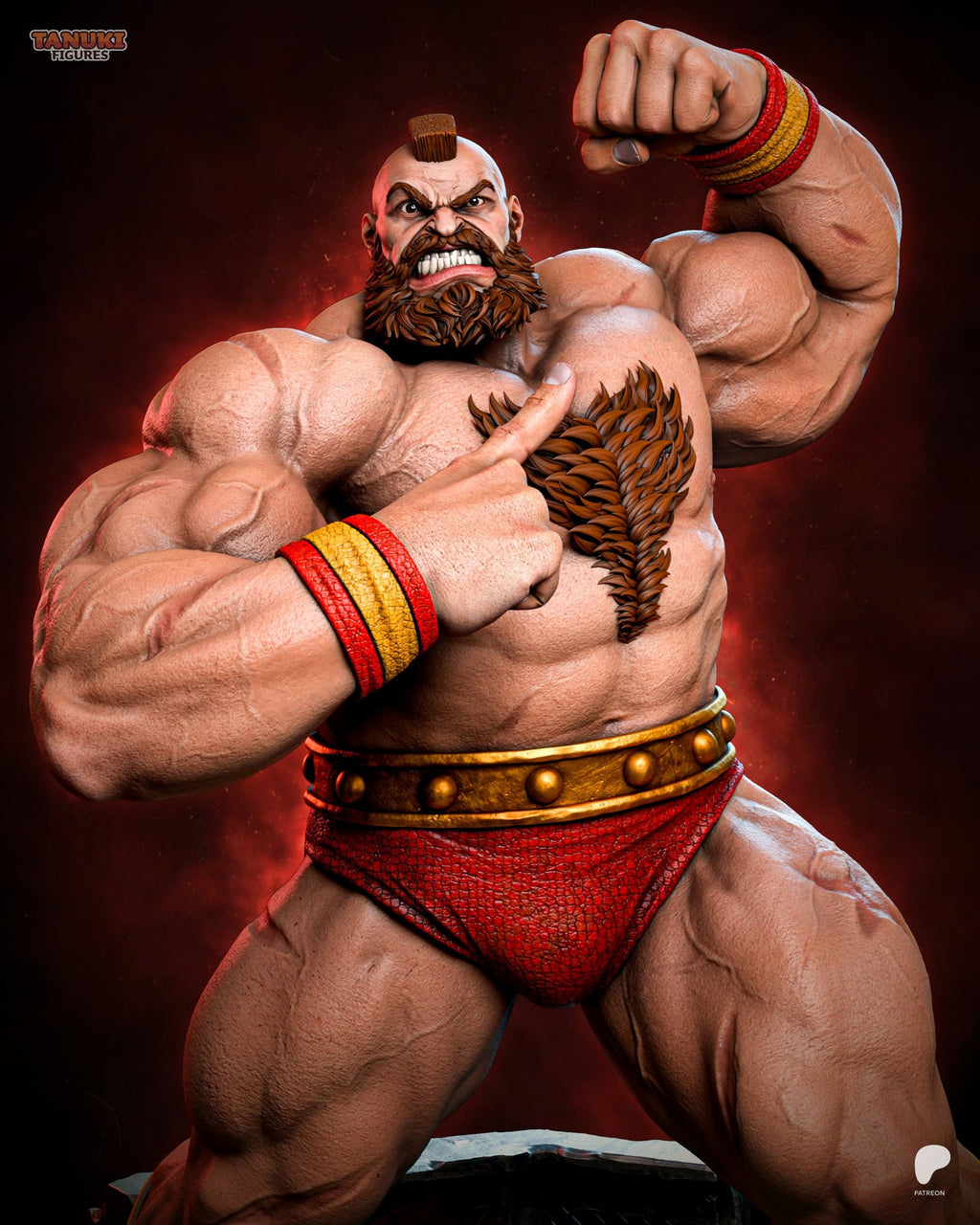 Zangief (Street Fighter) resin figure by Tanuki Figures — studio render 6