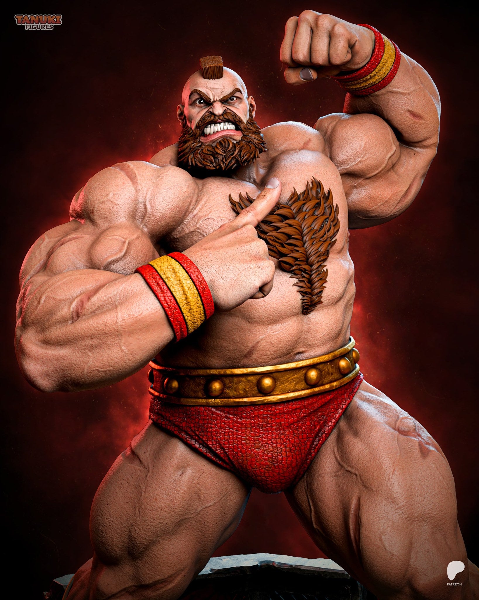 Zangief (Street Fighter) resin figure by Tanuki Figures — studio render 6