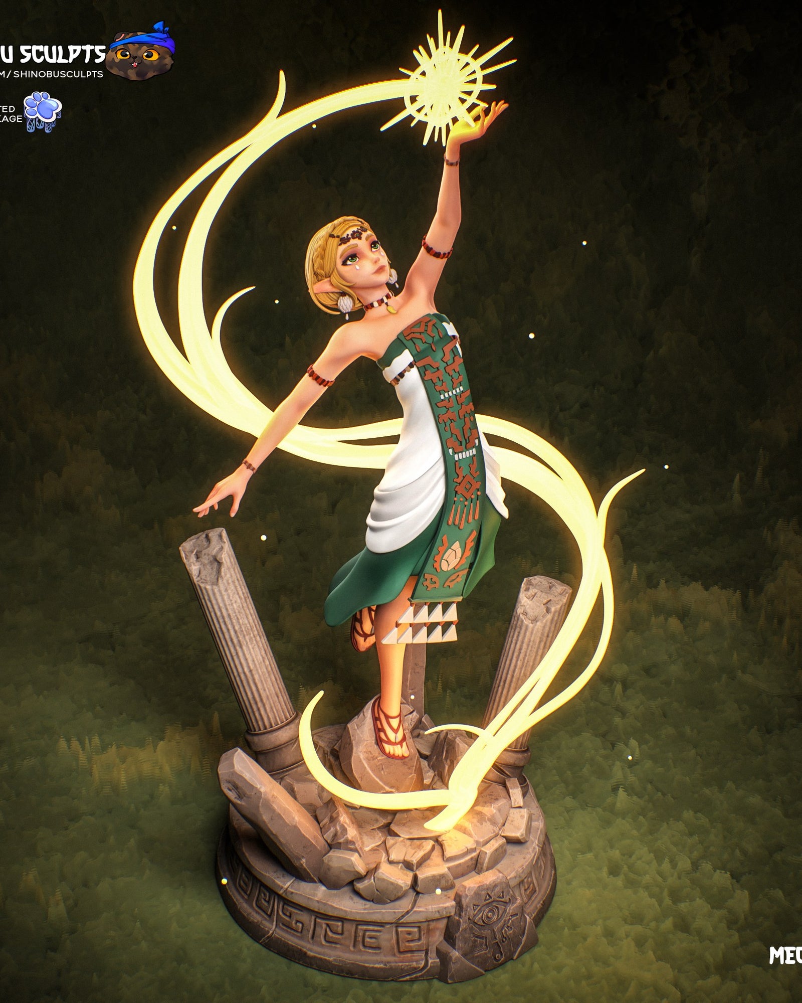 Zelda (The Legend of Zelda) resin figure by Shinobu Sculpts — studio render 2
