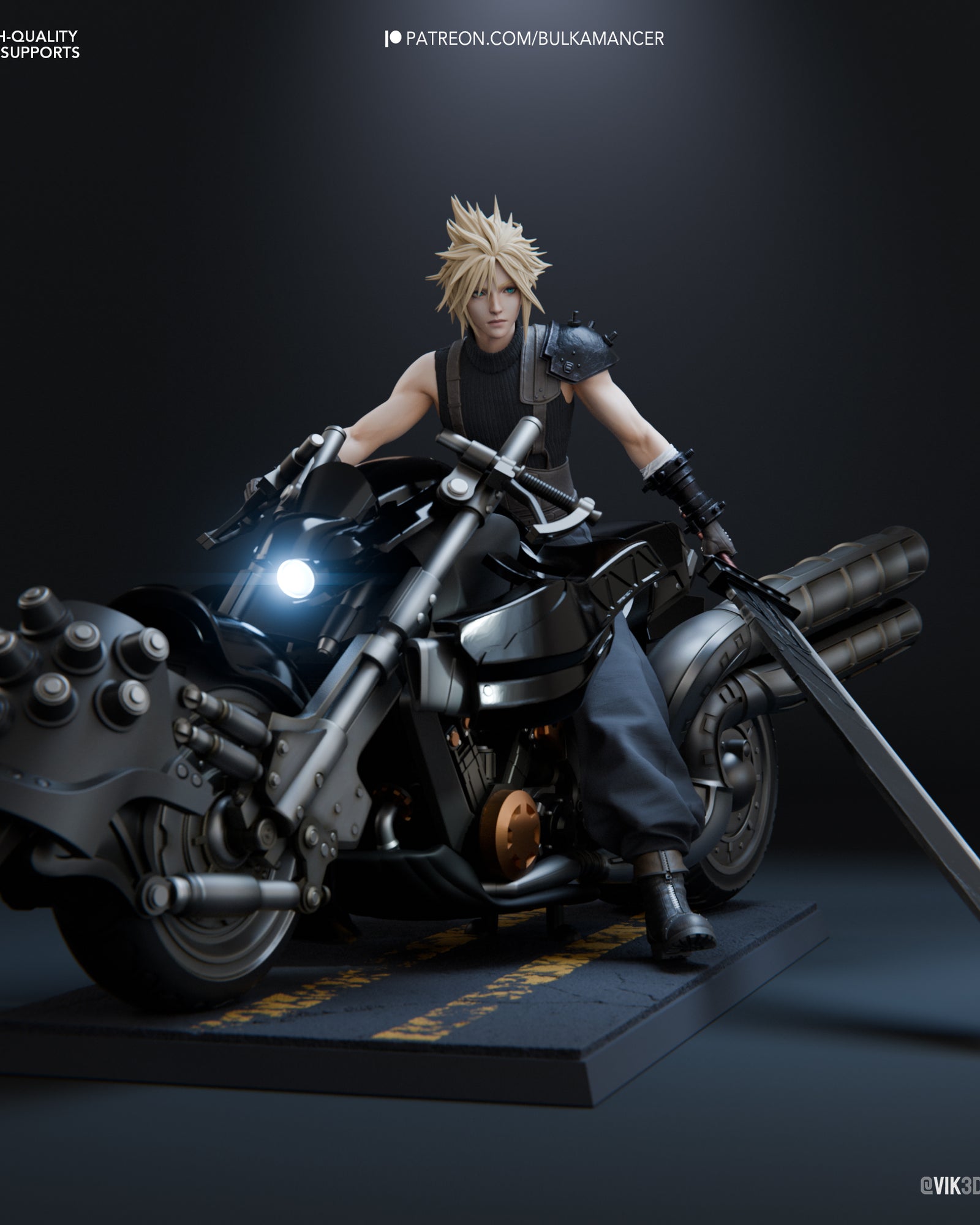Cloud Strife (Final Fantasy) resin figure by Bulkamancer — studio render 3