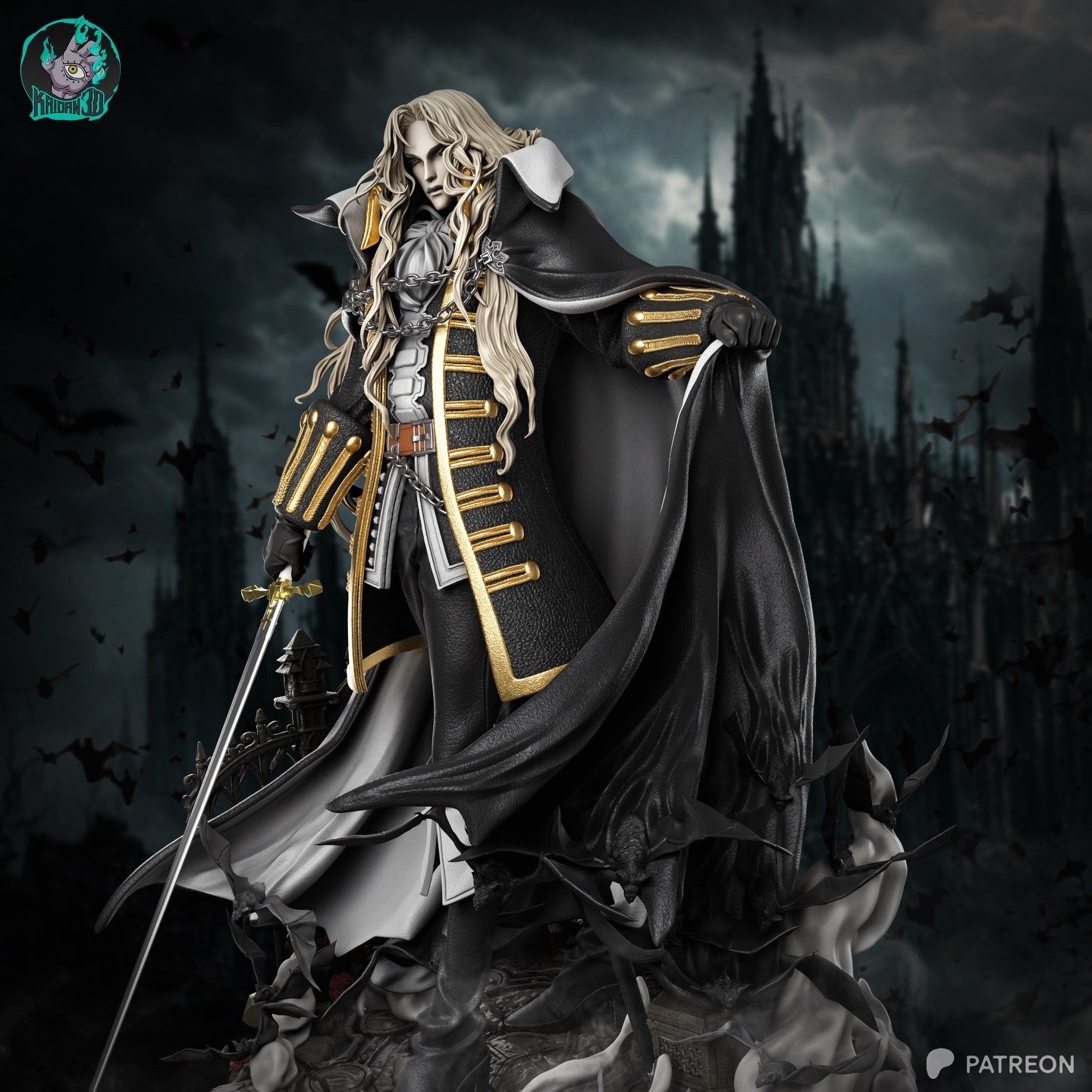 Alucard (Castlevania) resin figure by Kaidan 3D — studio render 3