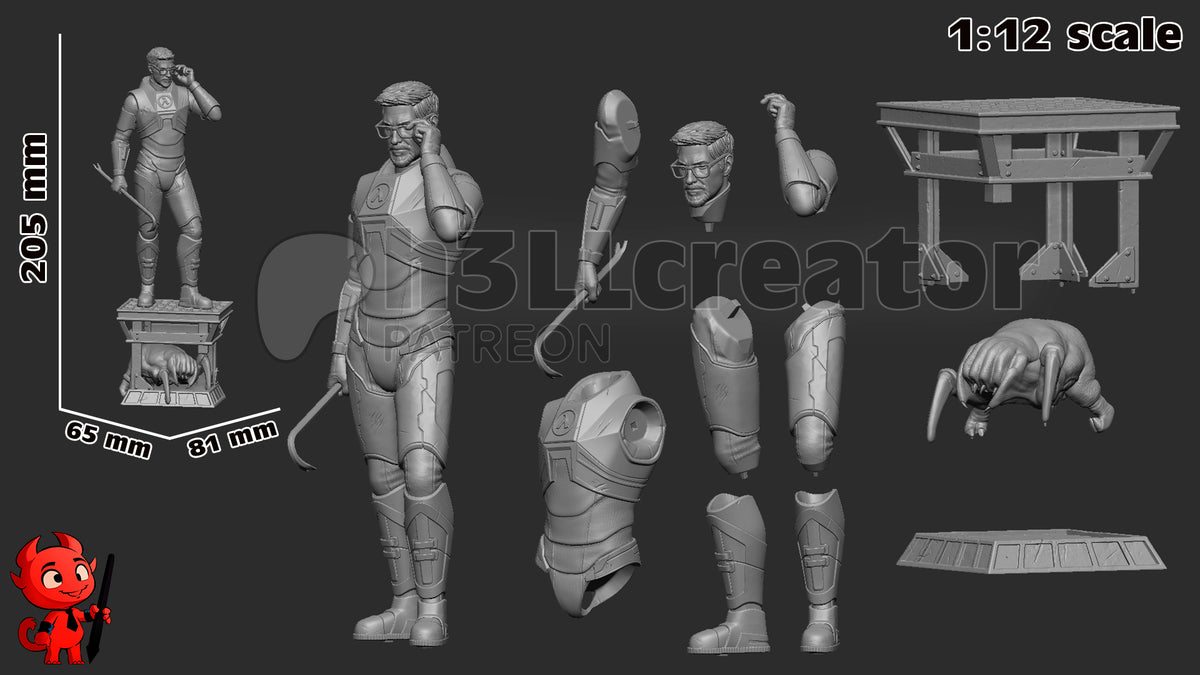 Gordon Freeman (Half-Life) resin figure by h3LLcreator — studio render 9