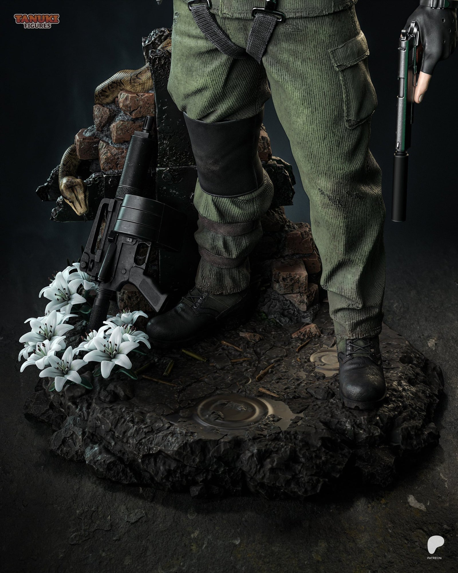 Big Boss (Metal Gear Solid) resin figure by Tanuki Figures — studio render 5
