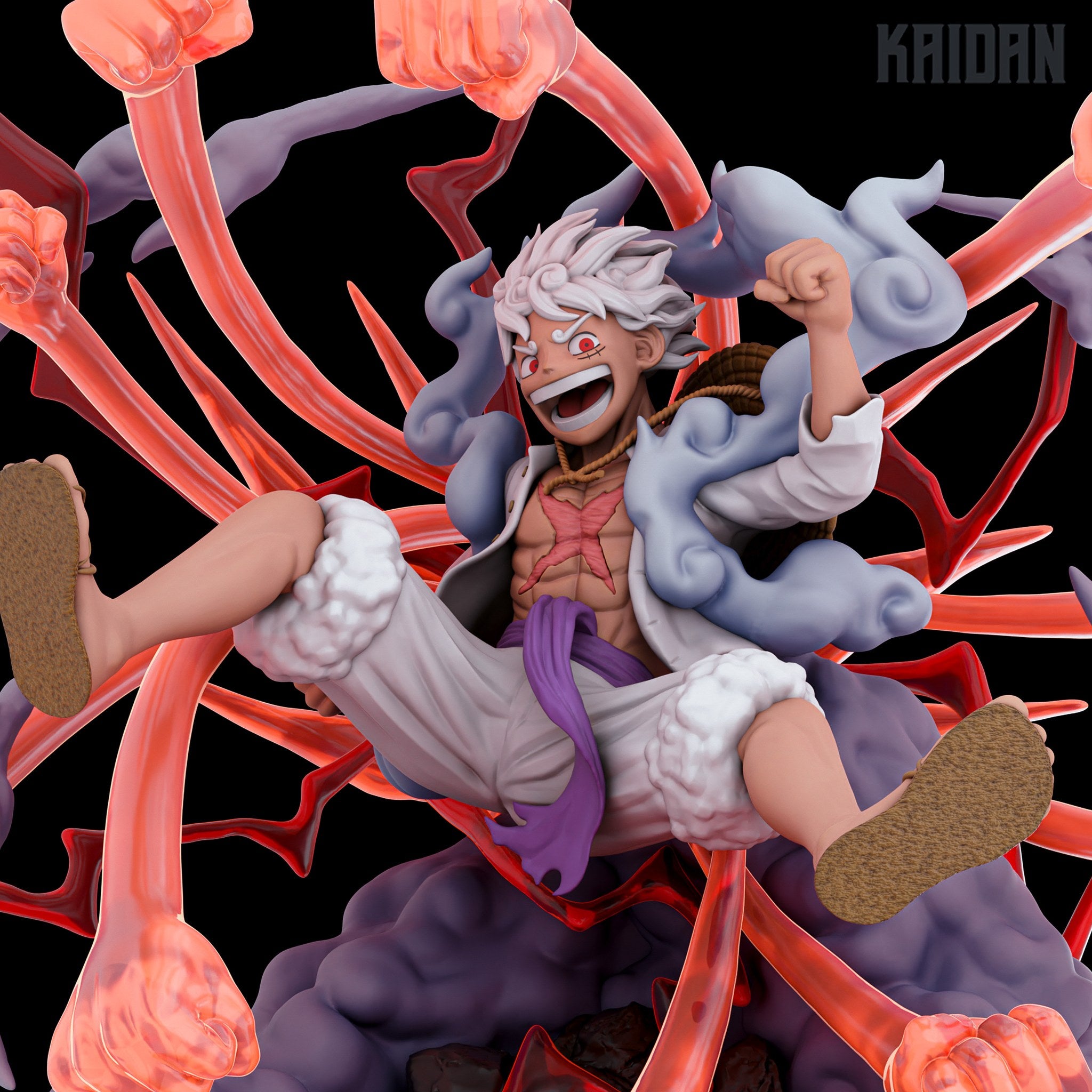 Luffy (One Piece) resin figure by Kaidan 3D — studio render 1